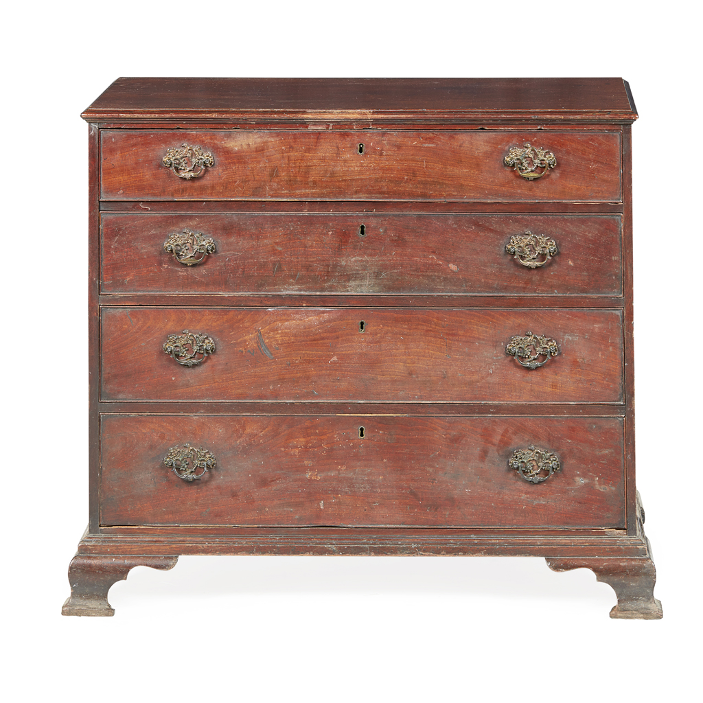 GEORGE II MAHOGANY CHEST OF DRAWERS
