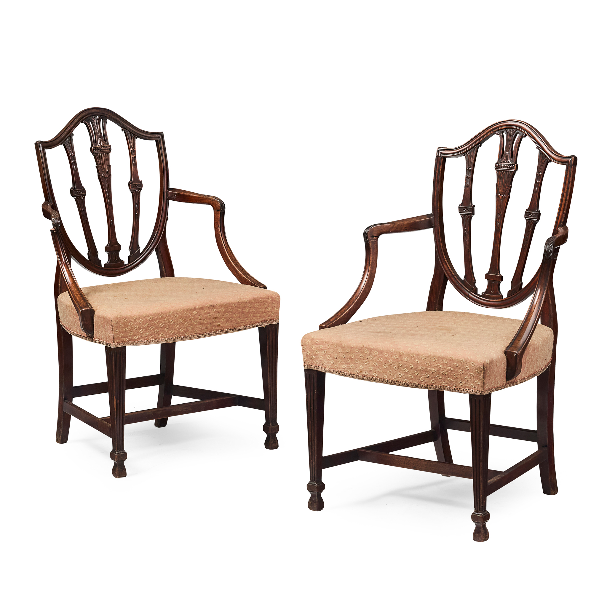 PAIR OF GEORGE III MAHOGANY ARMCHAIRS