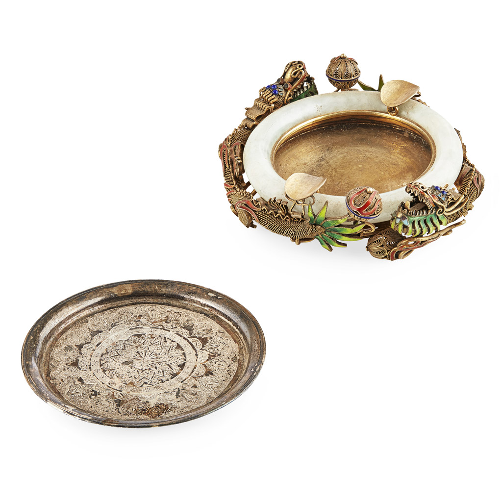 A group of Chinese and Asian silver pieces