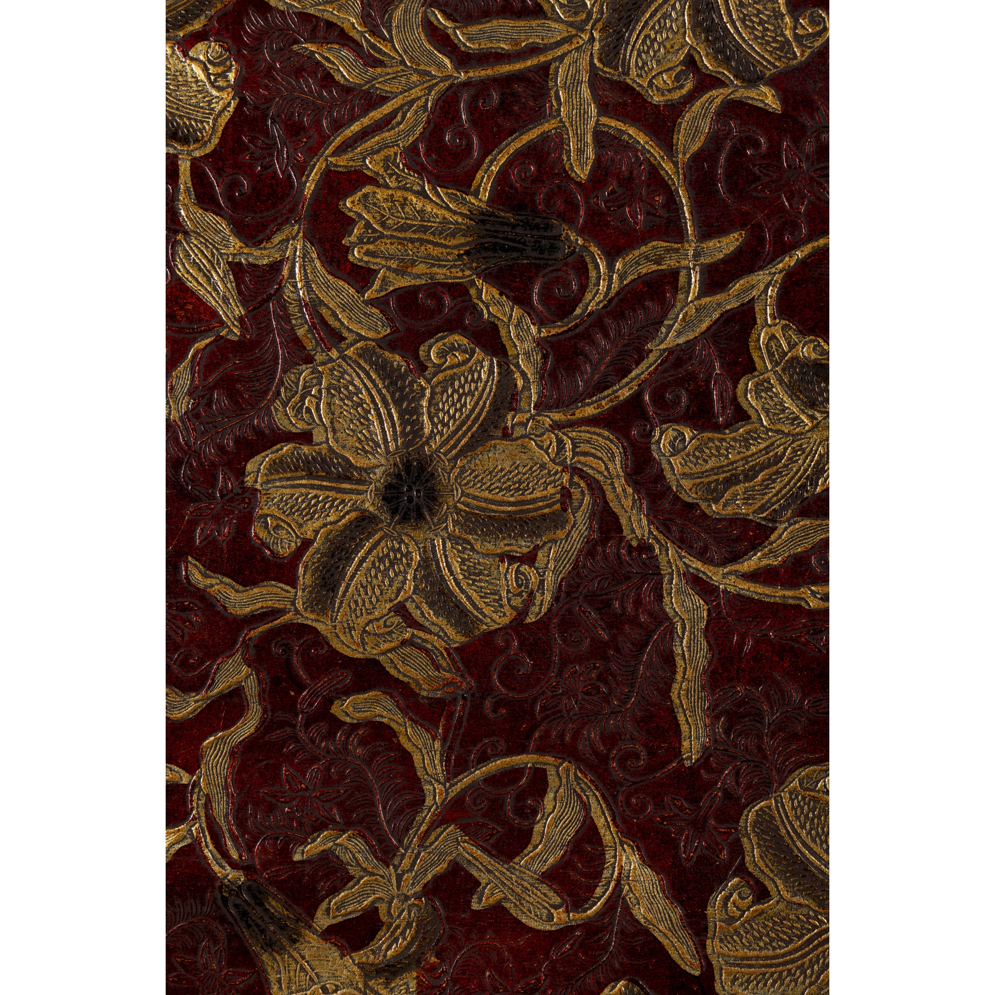 LONG SCROLL GILT EMBOSSED LEATHER PAPER, KINKARAKAWAKAMI, BY ROTTMANN STROME AND CO