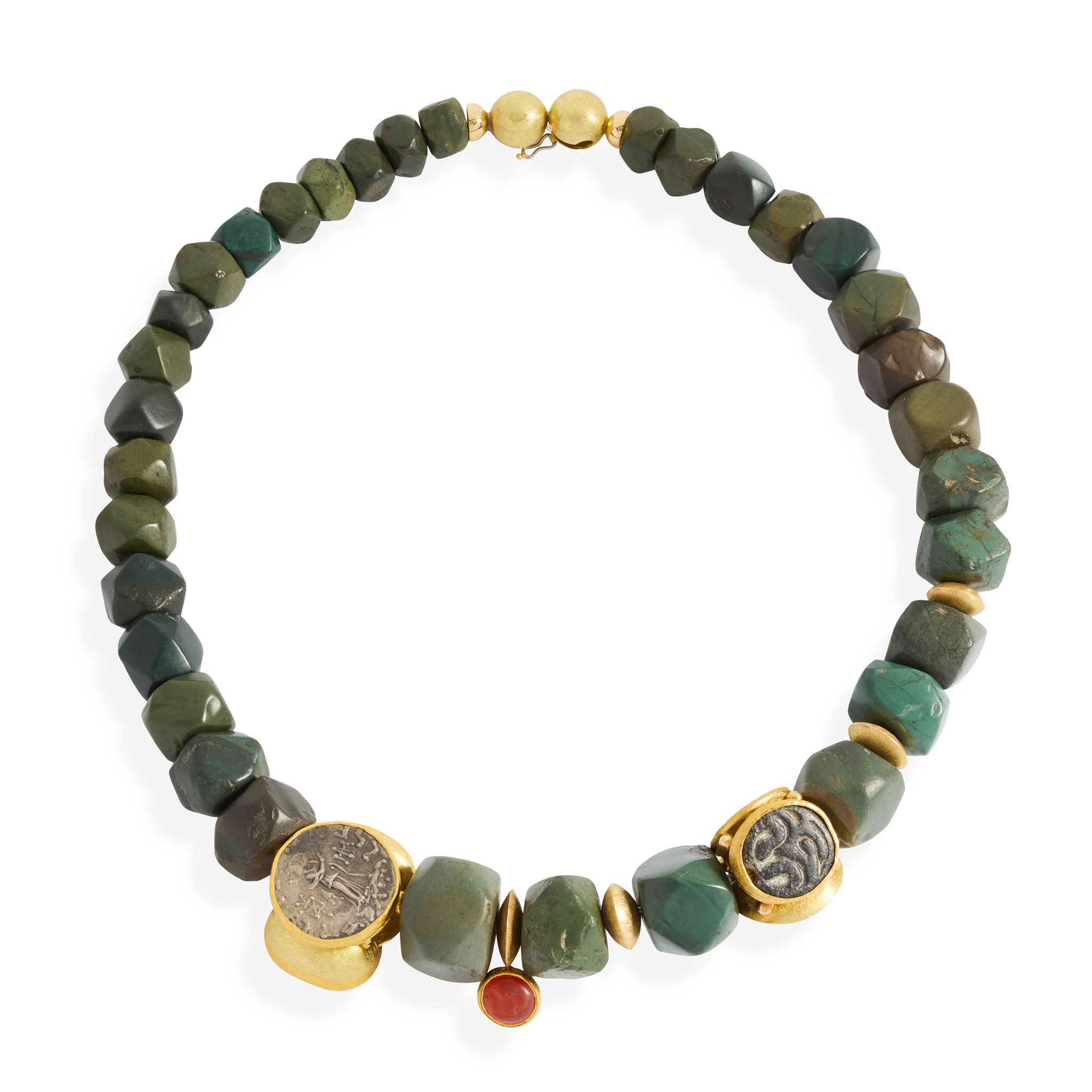 Peter Plöderl: A green agate and intaglio necklace