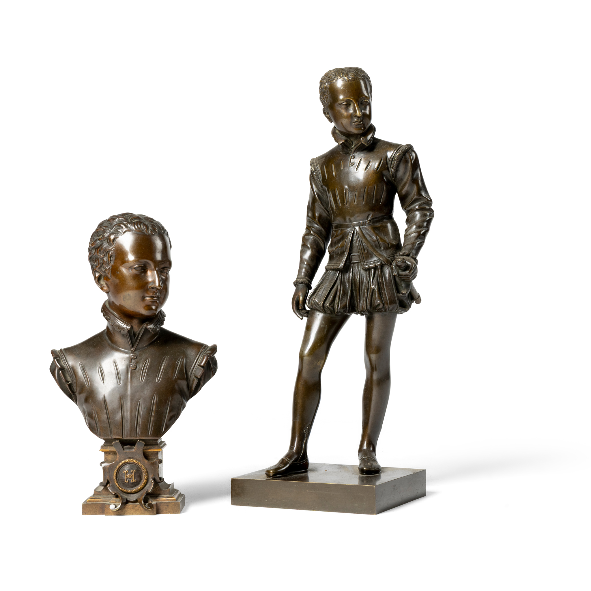 A BRONZE FIGURE OF HENRI DE NAVARRE AS A YOUTH, AFTER JOSEPH BOSIO (FRENCH 1768 - 1845)