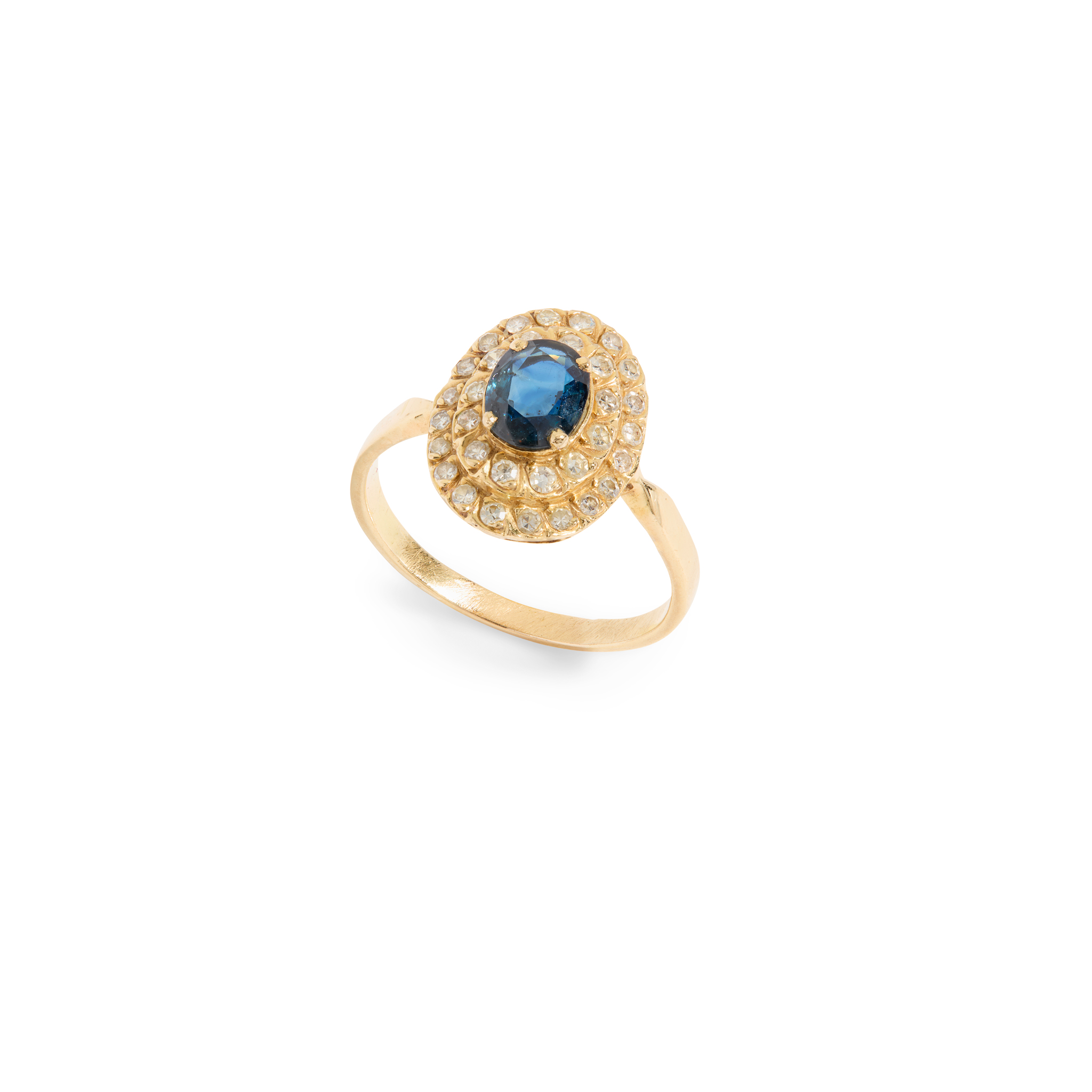 A sapphire and diamond cluster ring