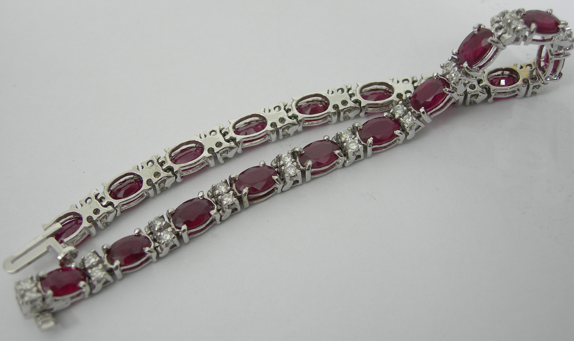 A ruby and diamond set bracelet,