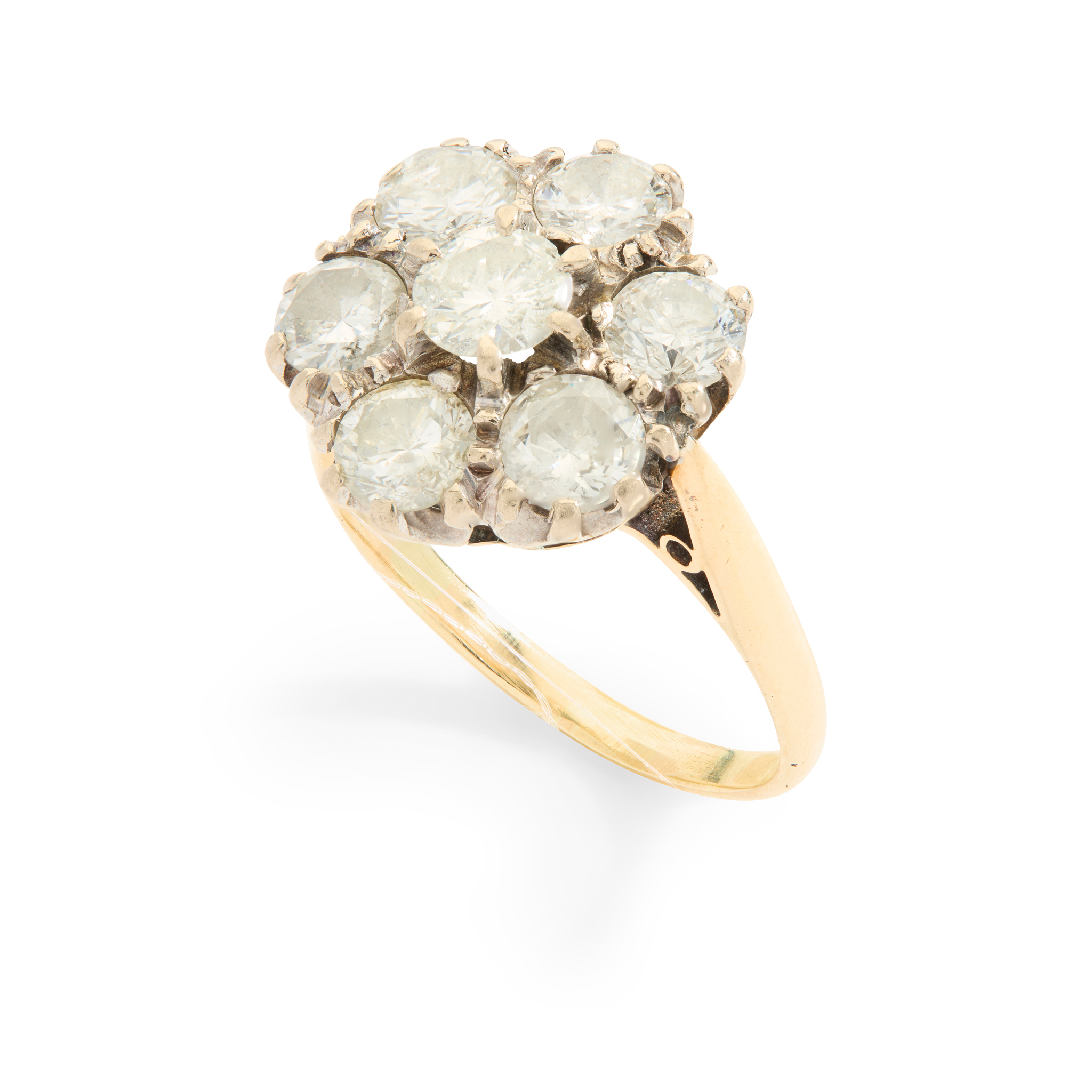 An 18ct gold diamond cluster ring