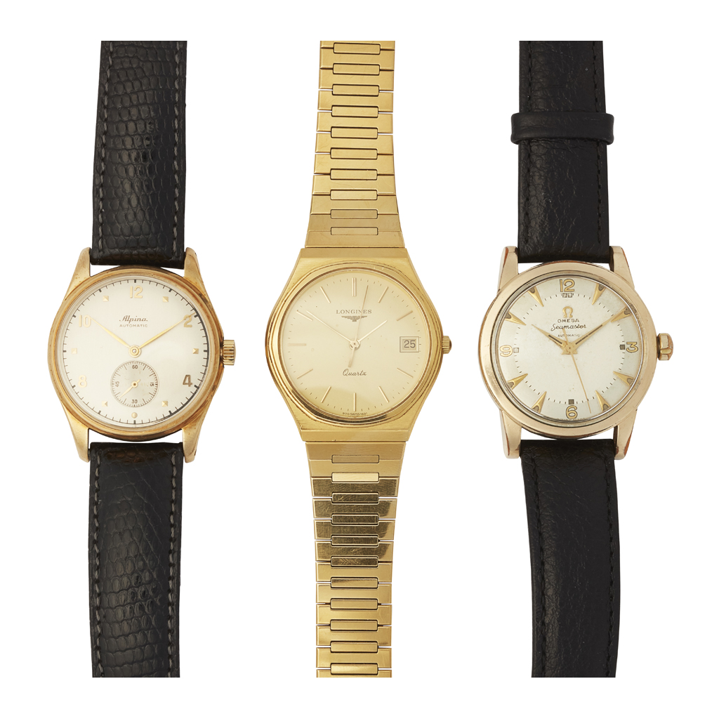 A gentleman's gold cased wrist watch, Alpina