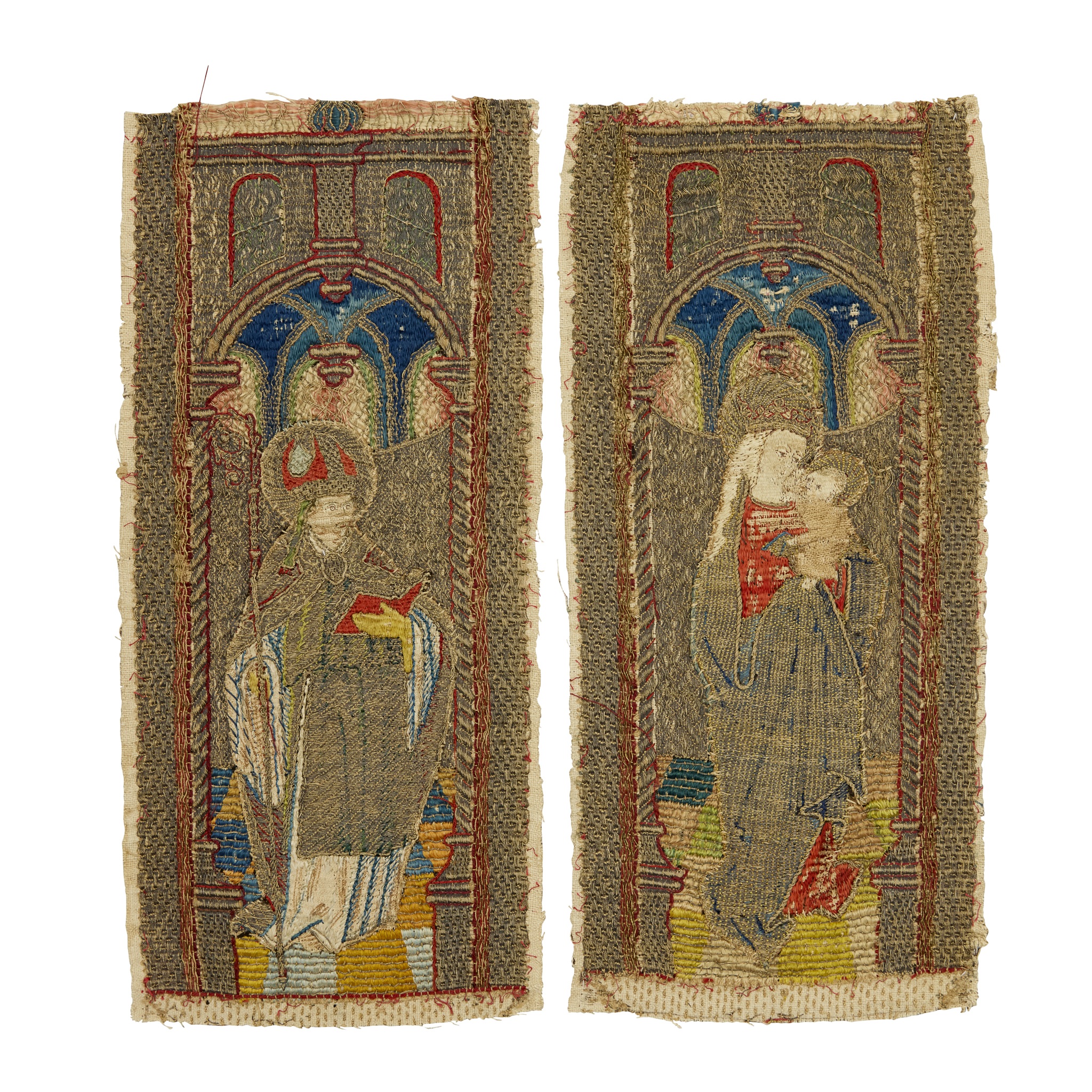 TWO OPUS ANGLICANUM ORPHREY PANELS