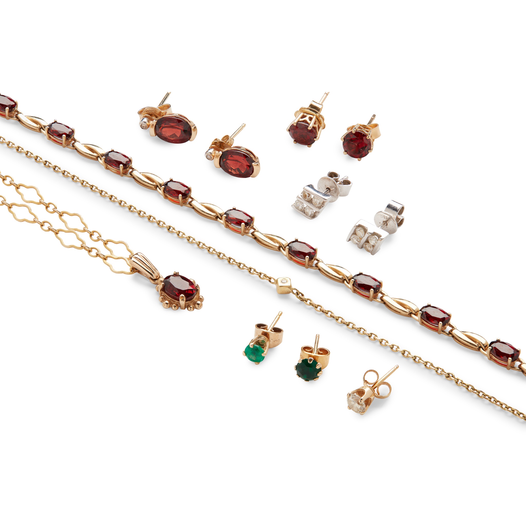 A variety of gem-set jewellery