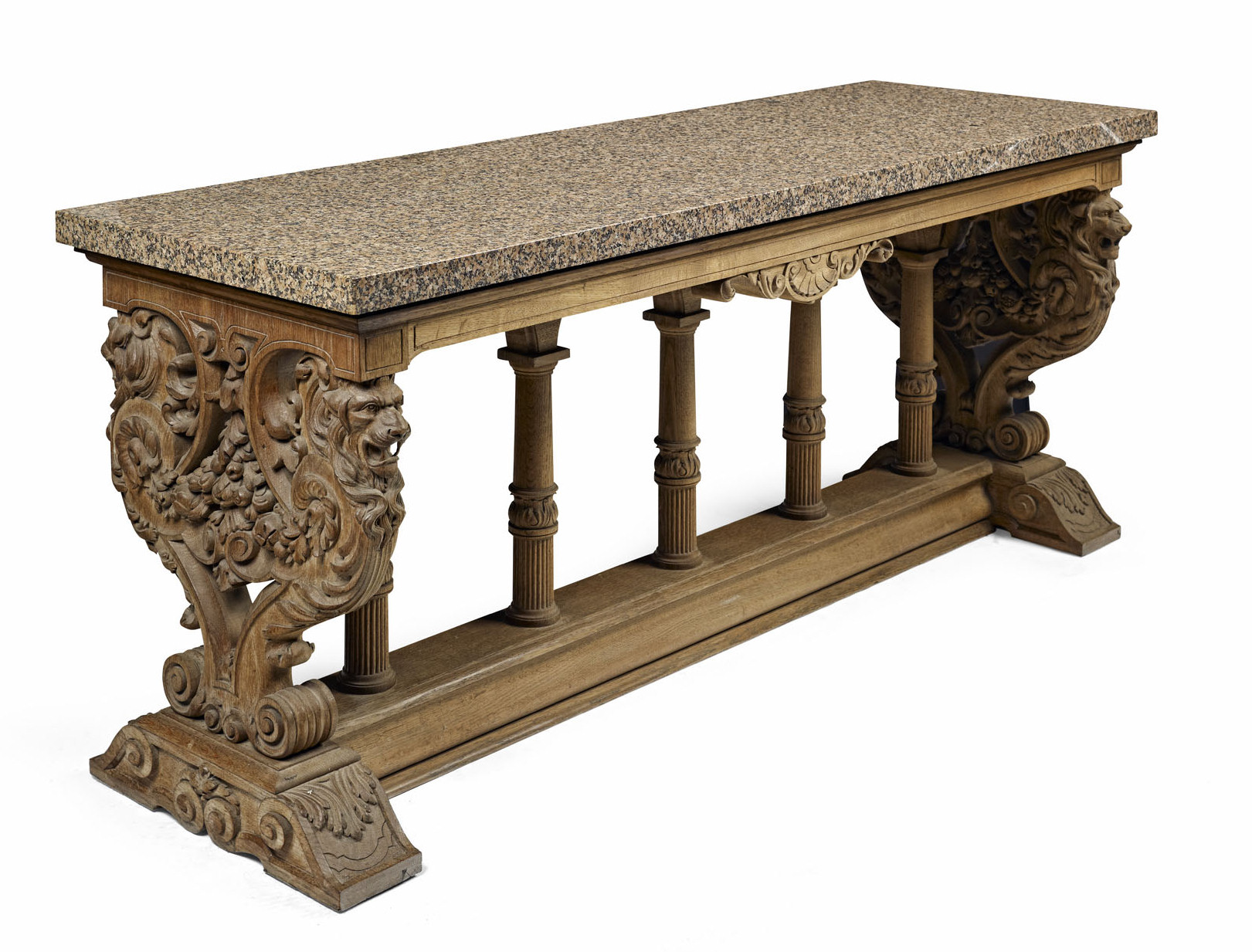 VICTORIAN CARVED OAK HALL TABLE
