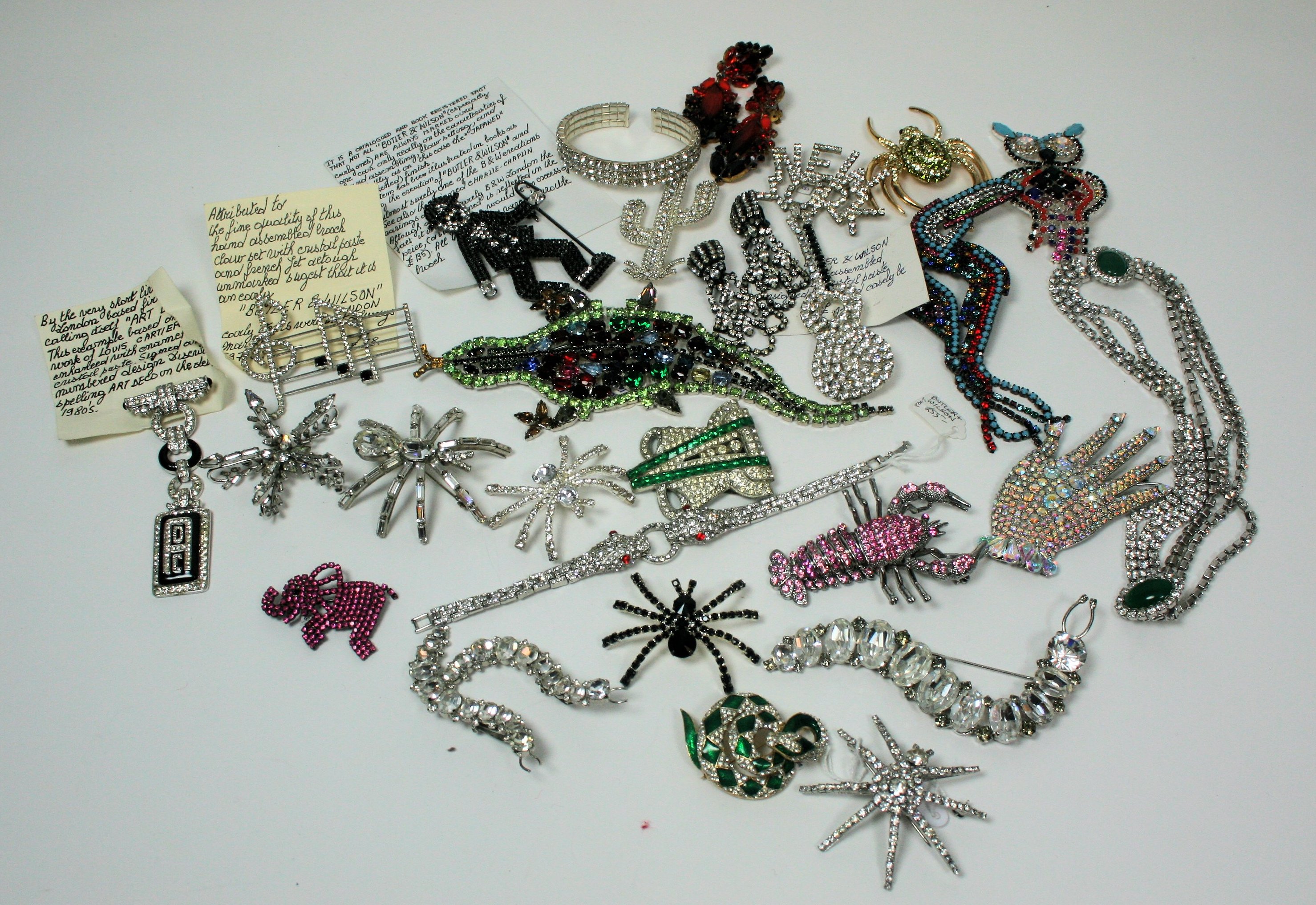 A collection of paste set costume jewellery