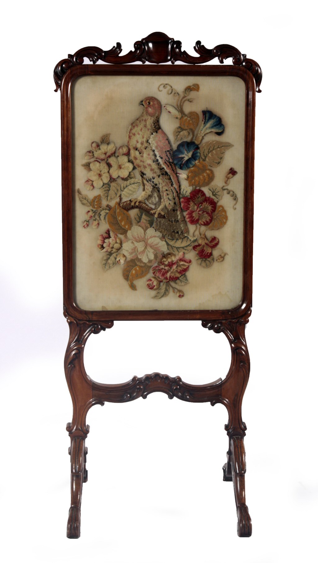 VICTORIAN ROSEWOOD FRAMED FIRESCREEN