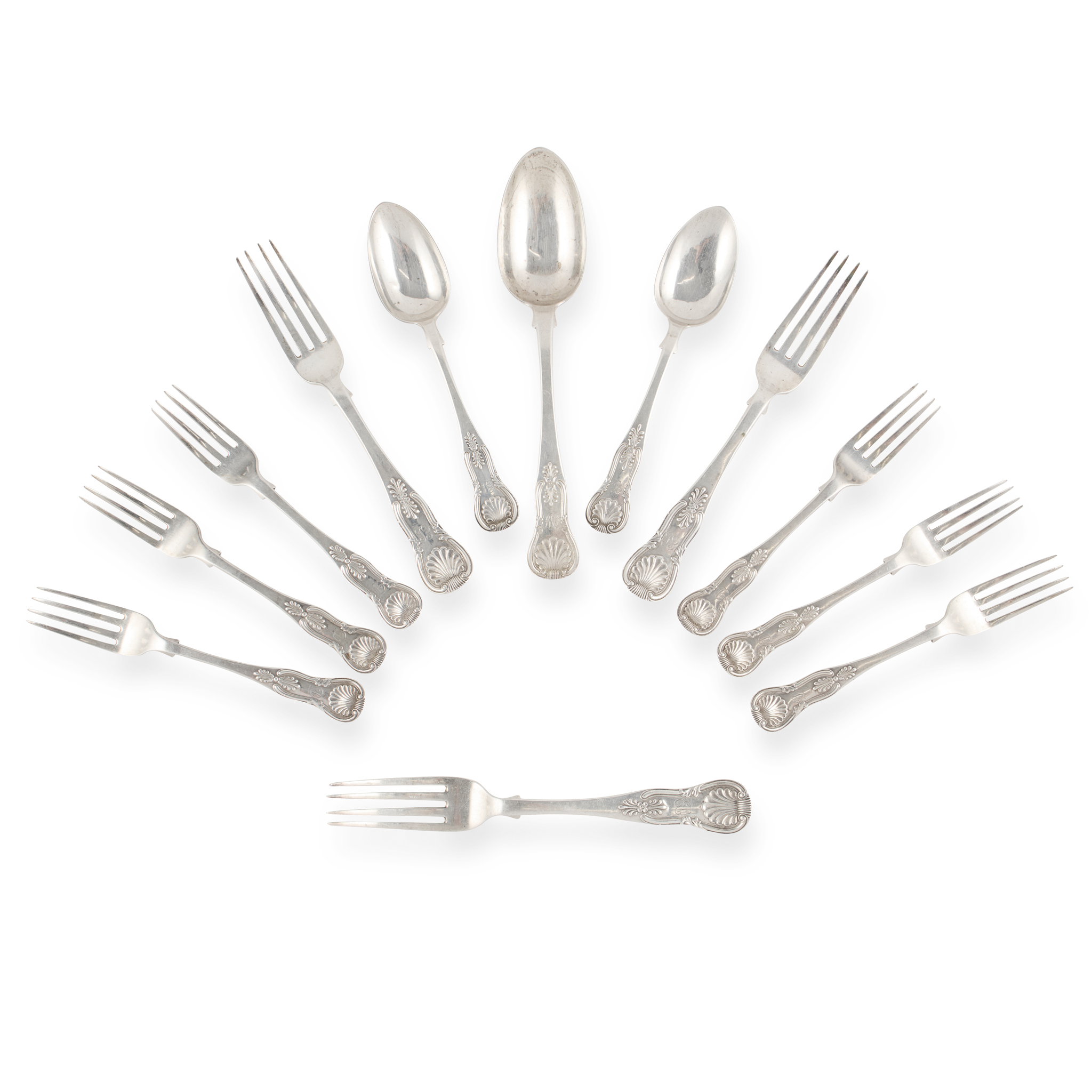 A COLLECTION OF KING'S PATTERN FLATWARE