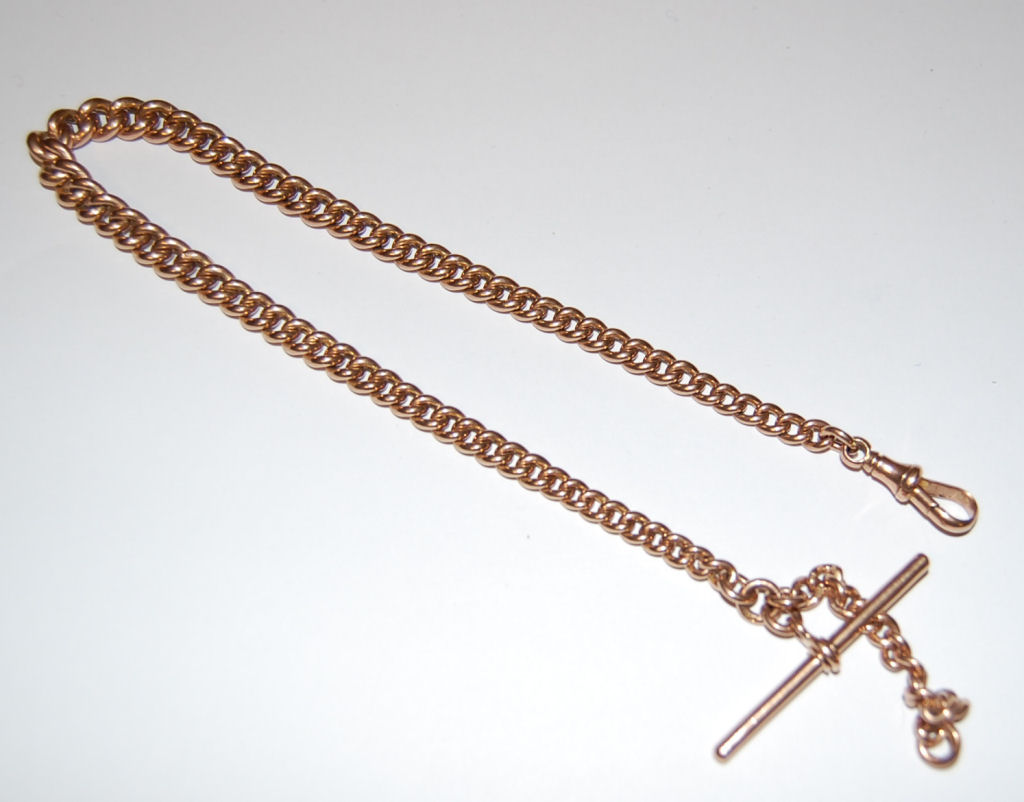 A 9ct rose gold Albert