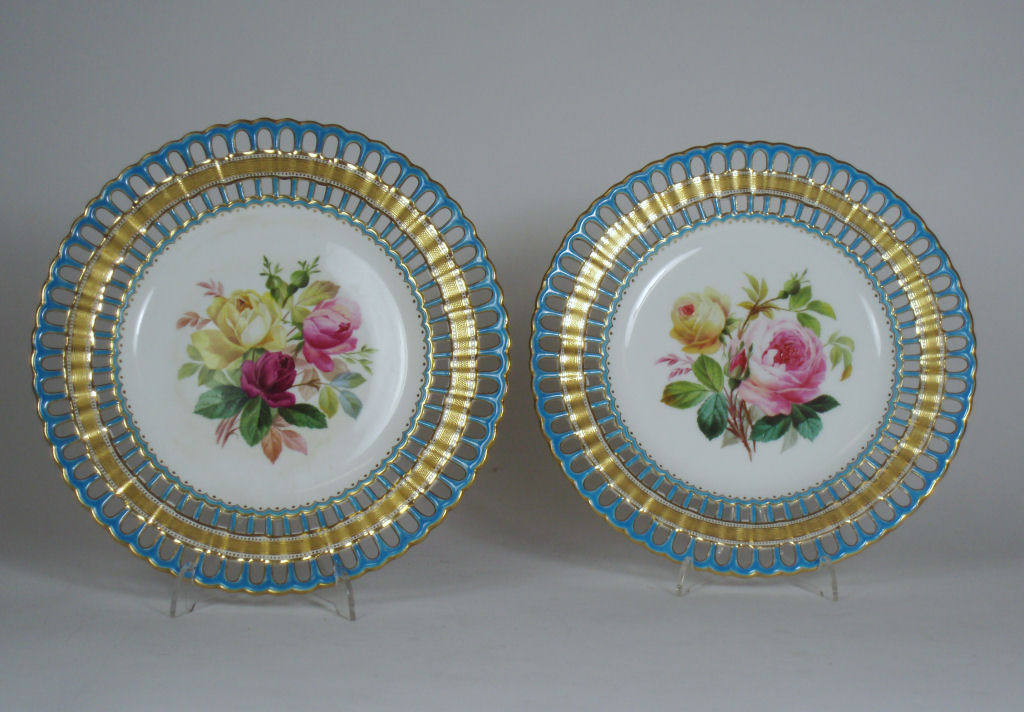 A Victorian Minton part dessert service Retailed by John Mortlock, Oxford Street & Orchard Street