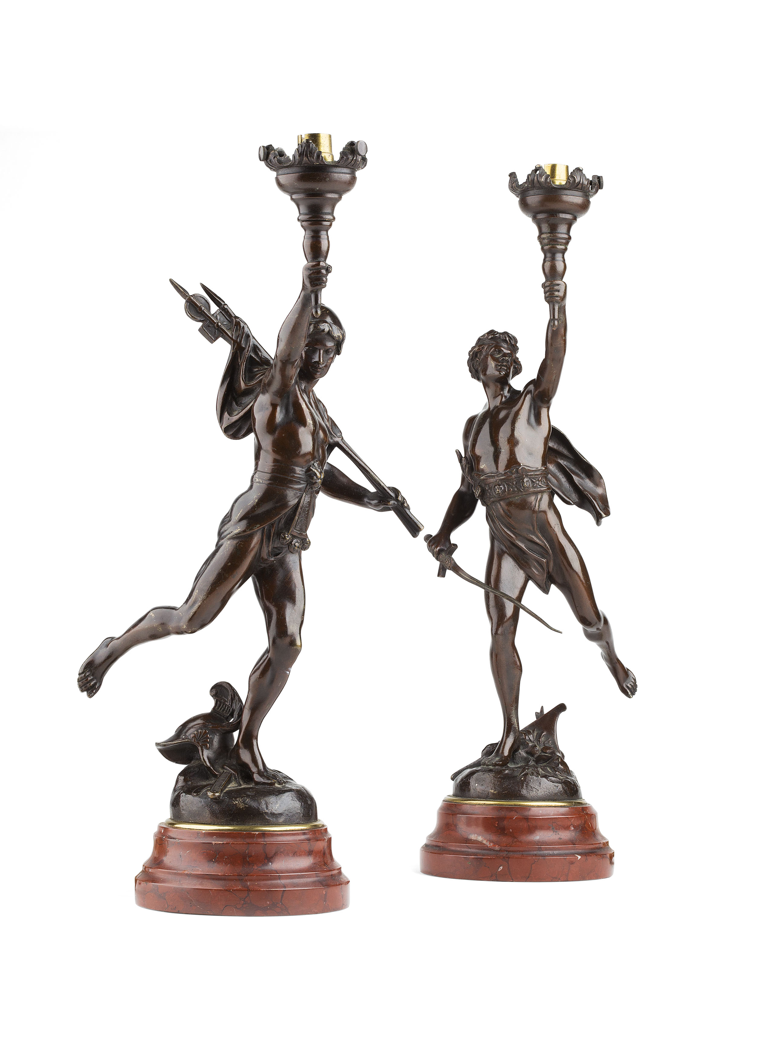 TWO BRONZE FIGURES, SIGNED E. PICAULT
