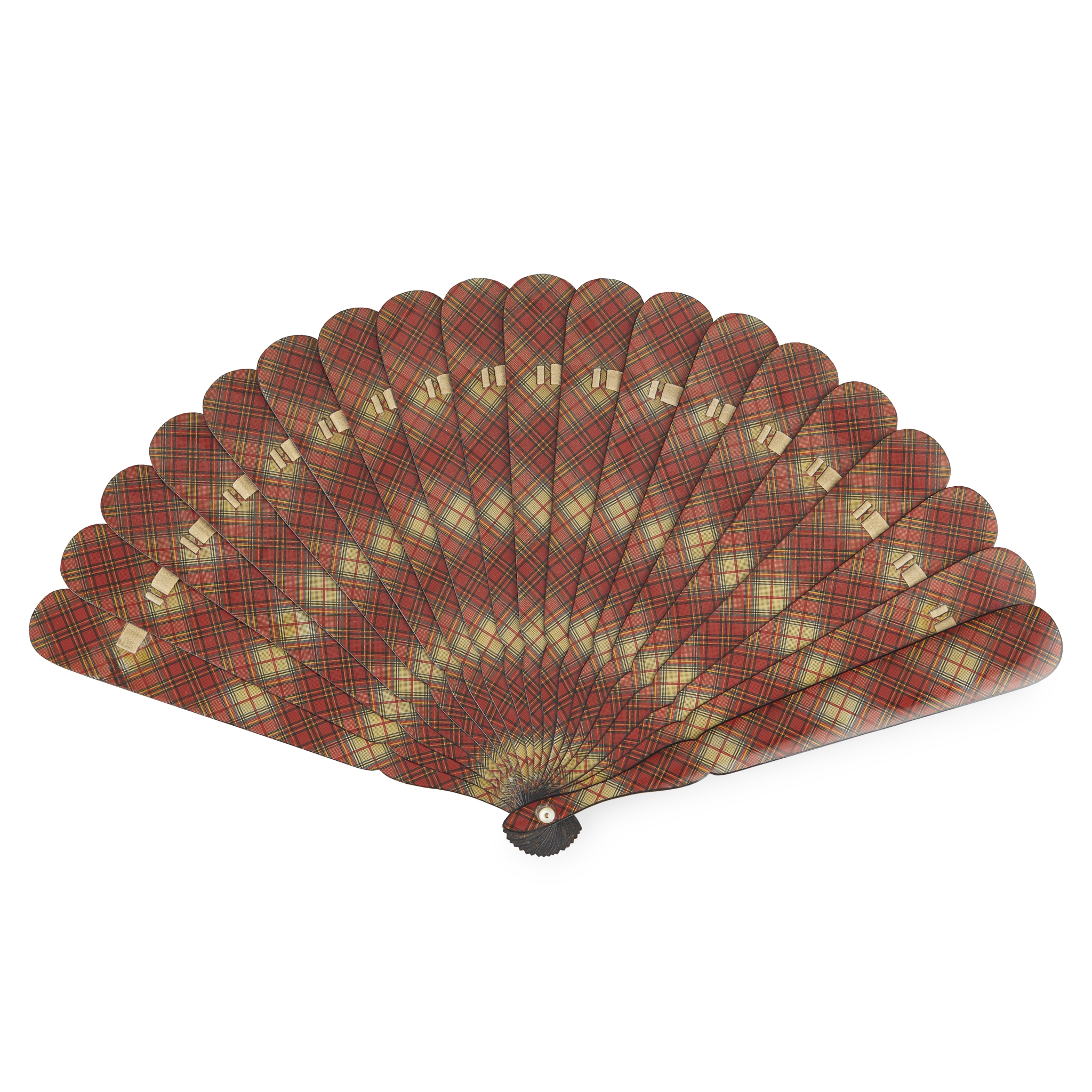 TARTANWARE FAN, POSSIBLY BY CHARLES STIVEN, LAURENCEKIRK