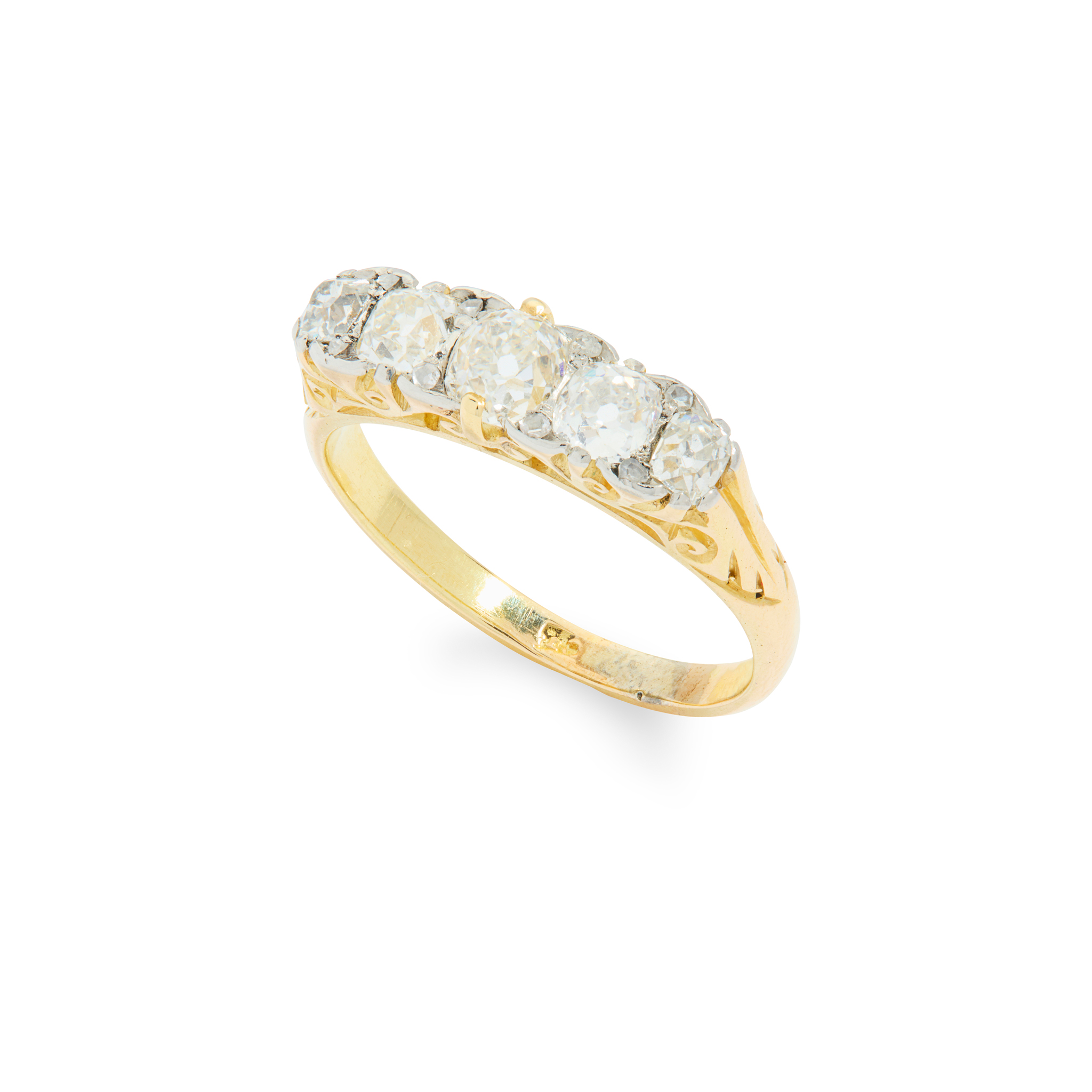 A diamond five-stone ring