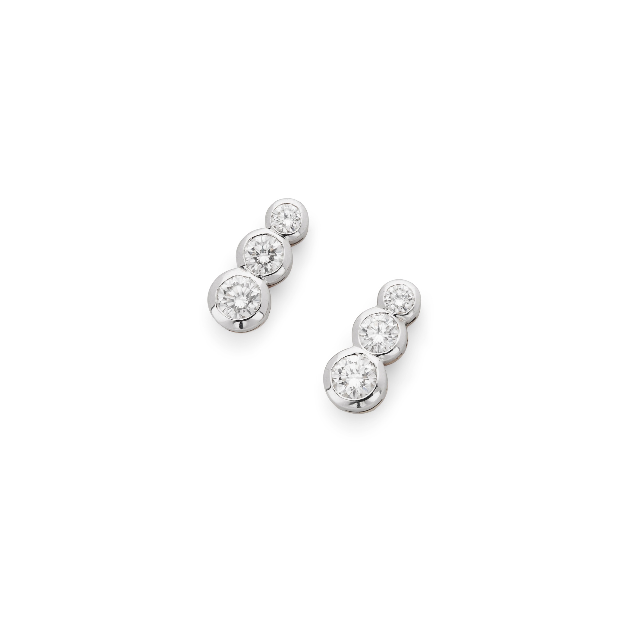 A pair of diamond earrings