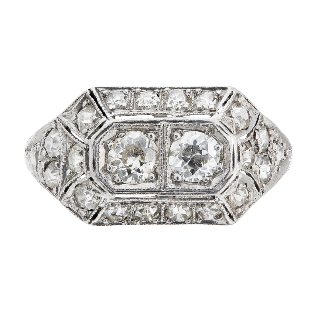 An early 20th century diamond set ring