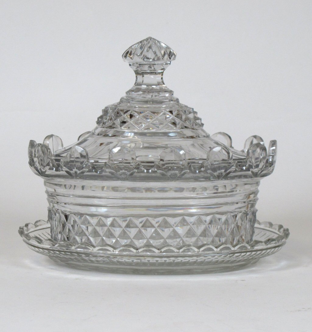 A large Regency cut glass jug