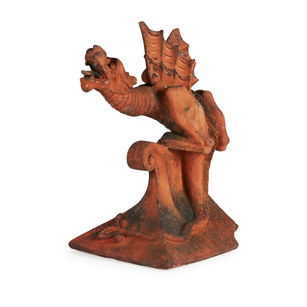 UNUSUAL VICTORIAN TERRACOTTA ROOF TILE