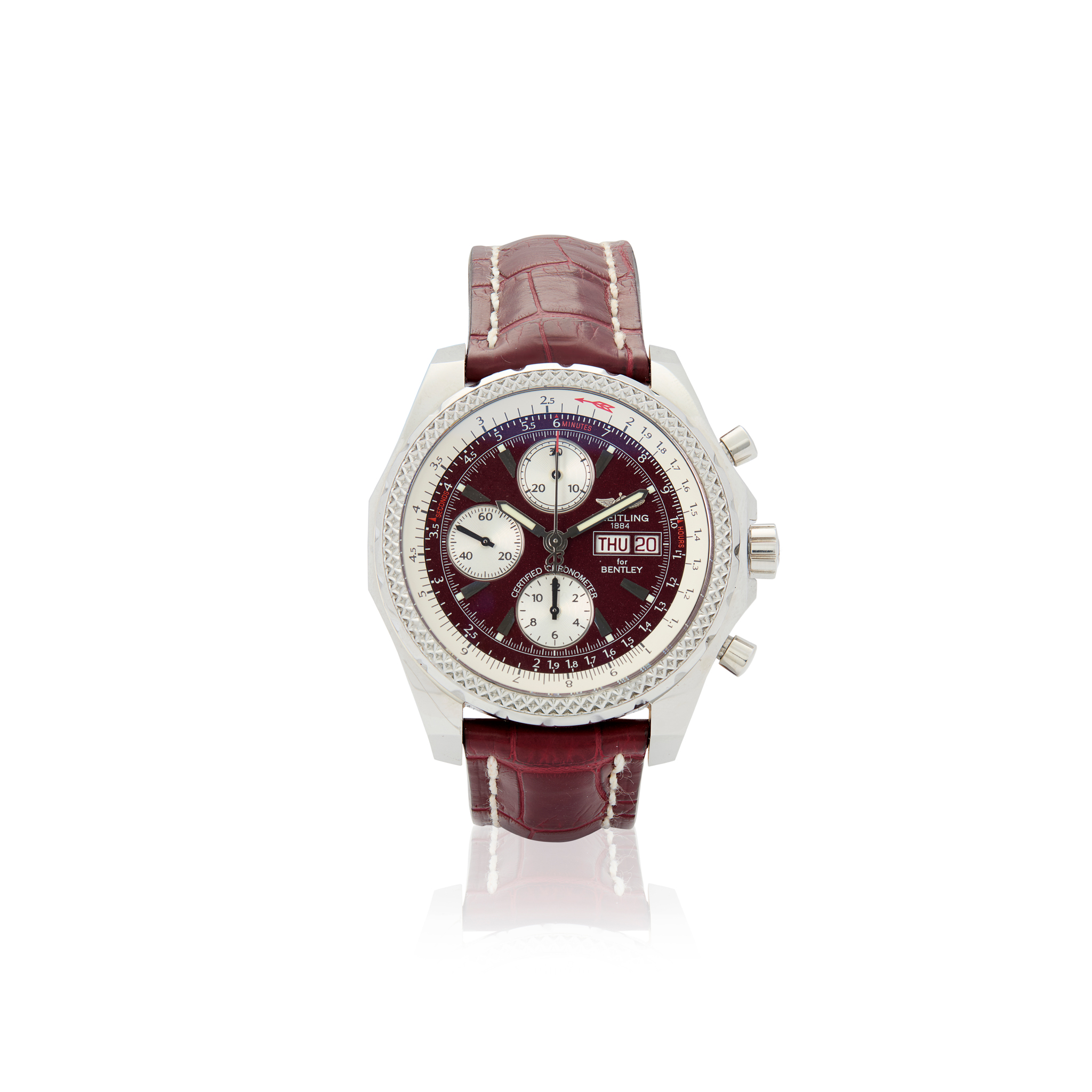 Breitling. A special edition stainless steel automatic chronograph wristwatch with day and date