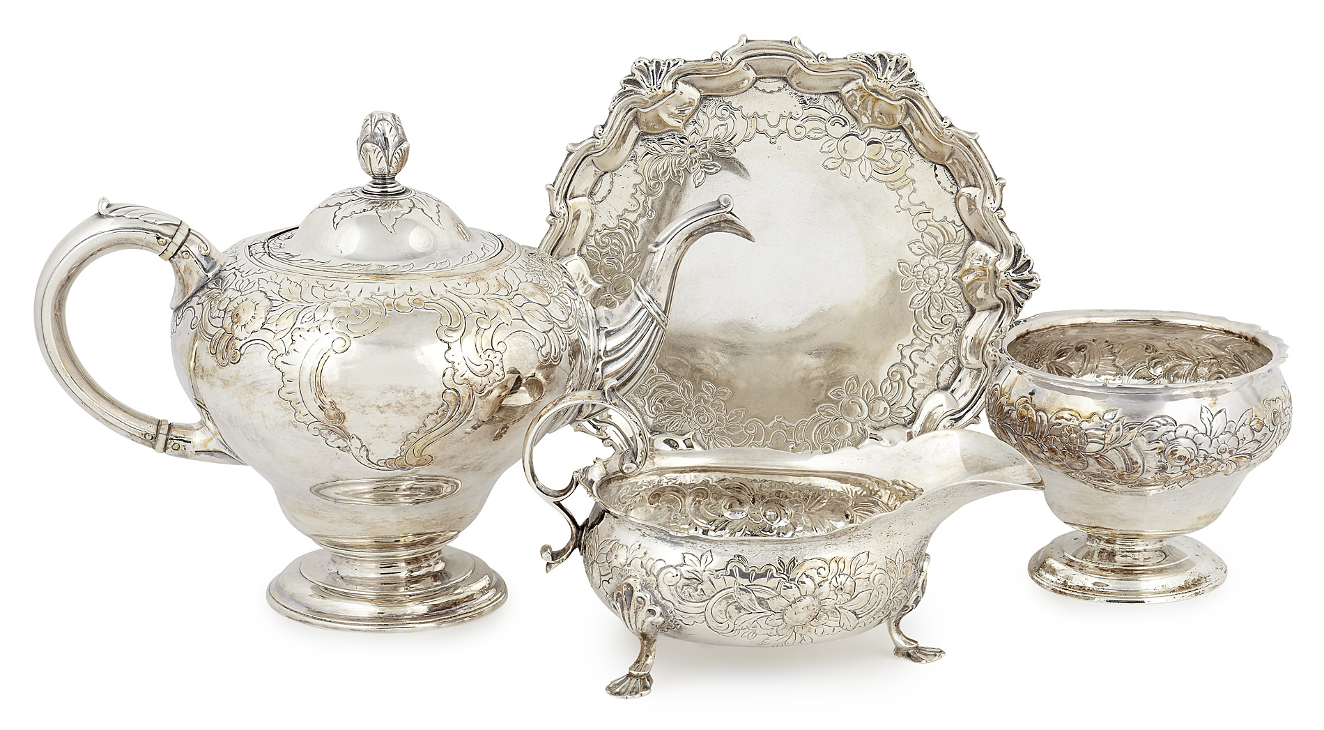 A rare George III four piece tea service