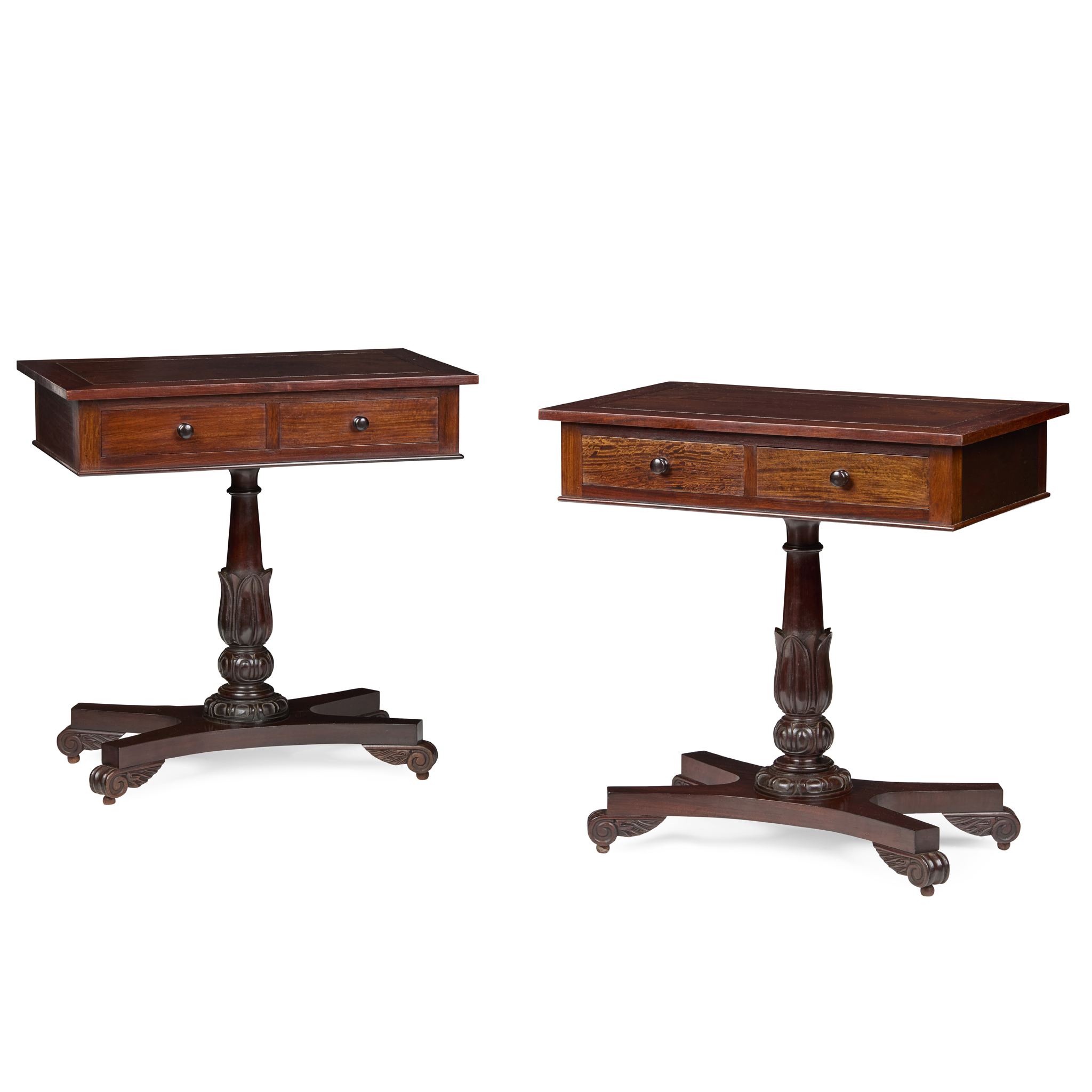 PAIR OF ANGLO-CHINESE HONGMU PEDESTAL TABLES