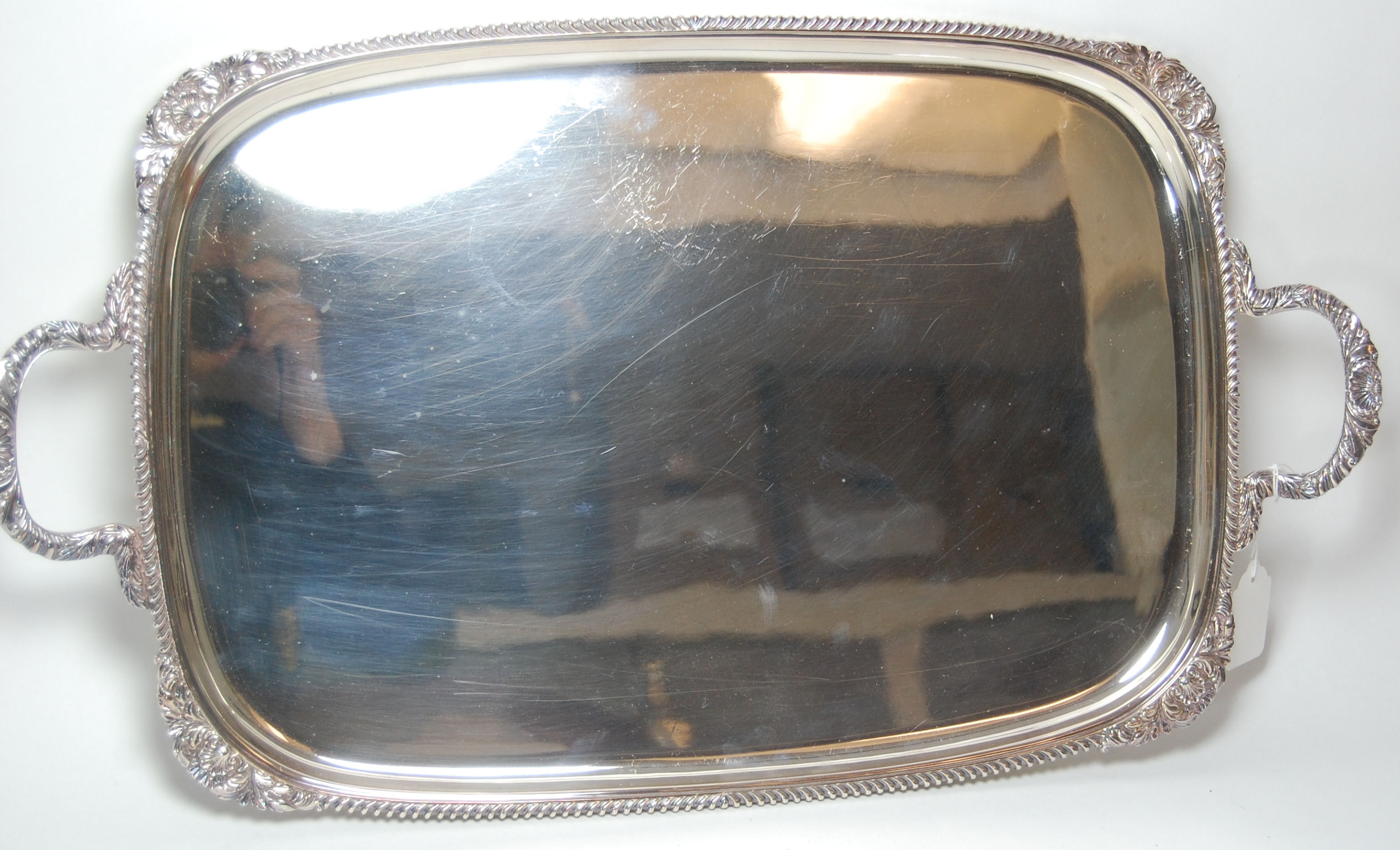 A modern twin handled tea tray