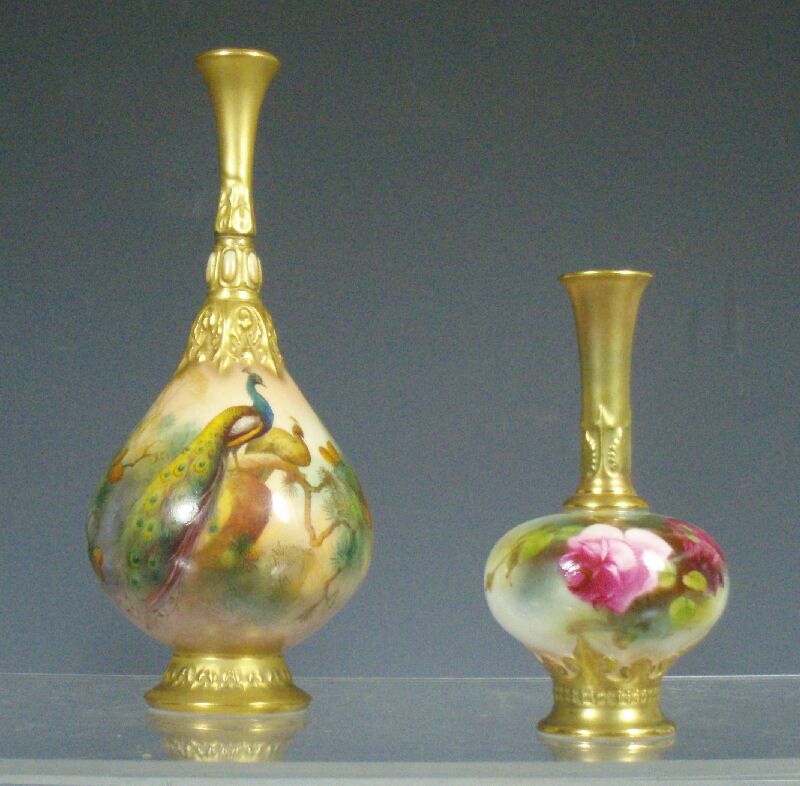 A Royal Worcester bottle vase painted by A. Shuck