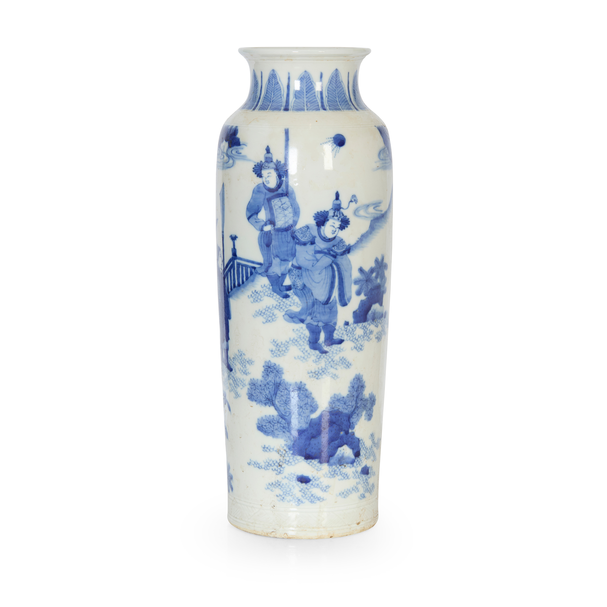 CHINESE BLUE AND WHITE 'FIGURAL' SLEEVE VASE