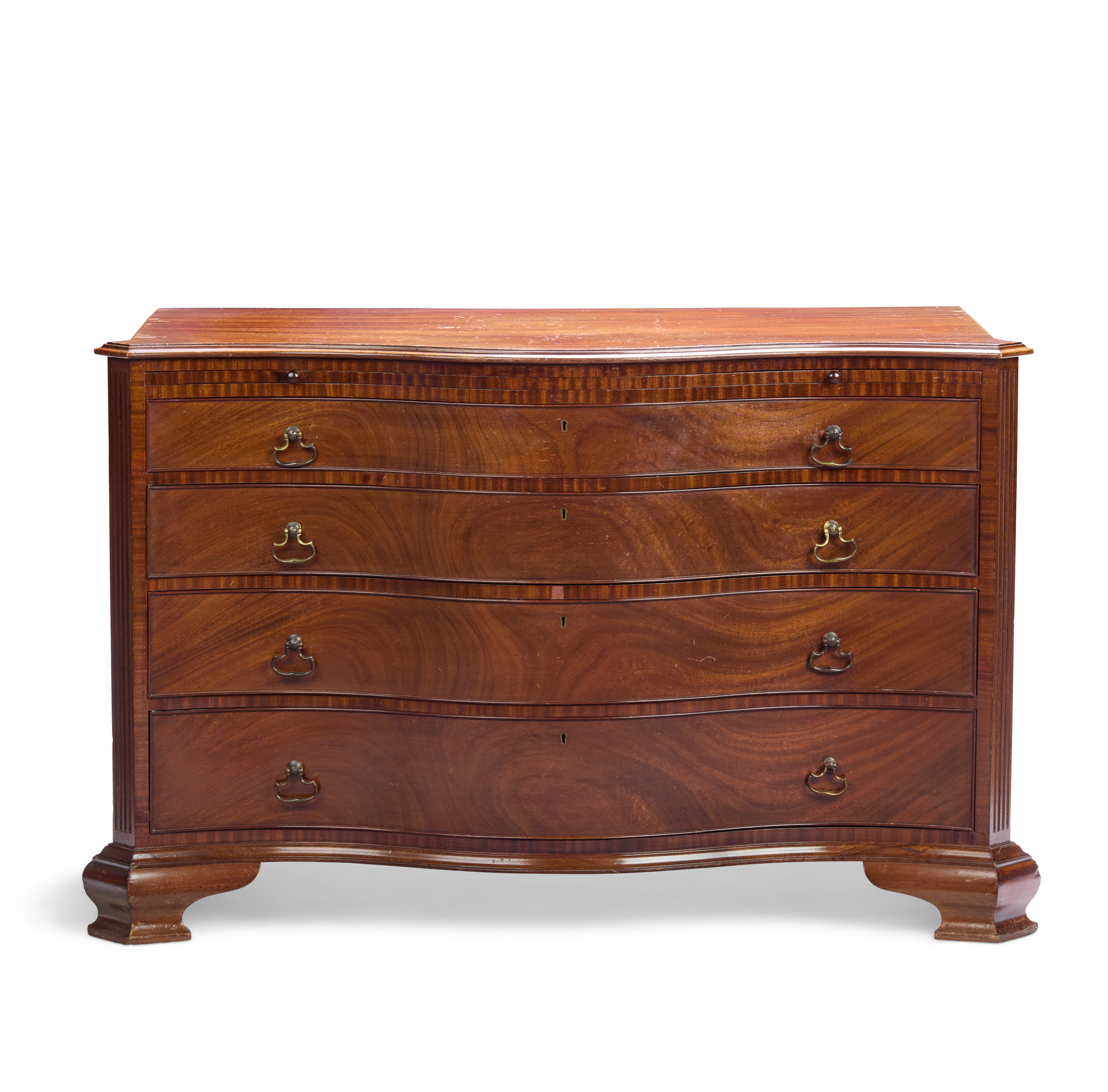 GEORGIAN STYLE MAHOGANY SERPENTINE COMMODE