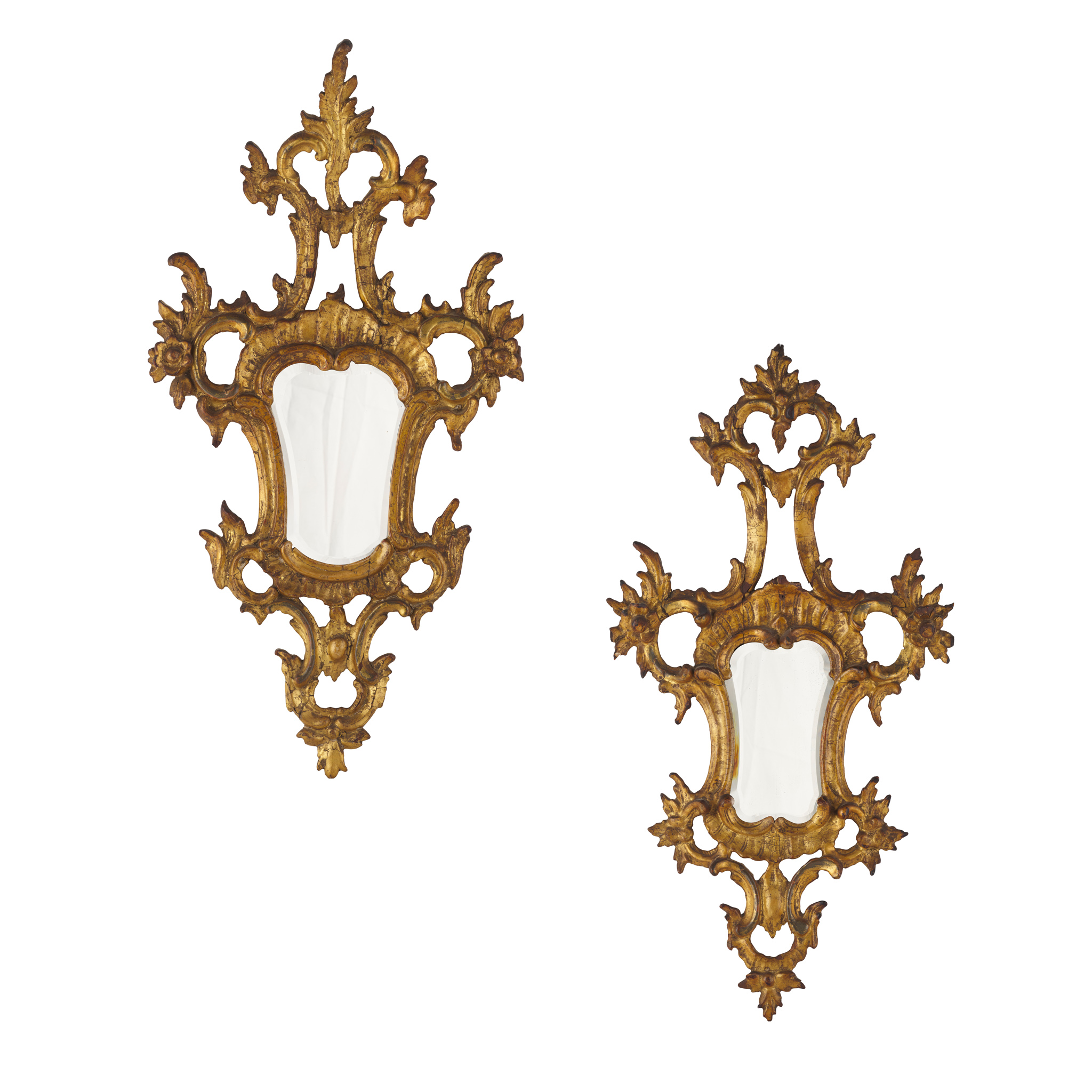 NEAR PAIR OF SOUTHERN EUROPEAN GILTWOOD MIRRORS