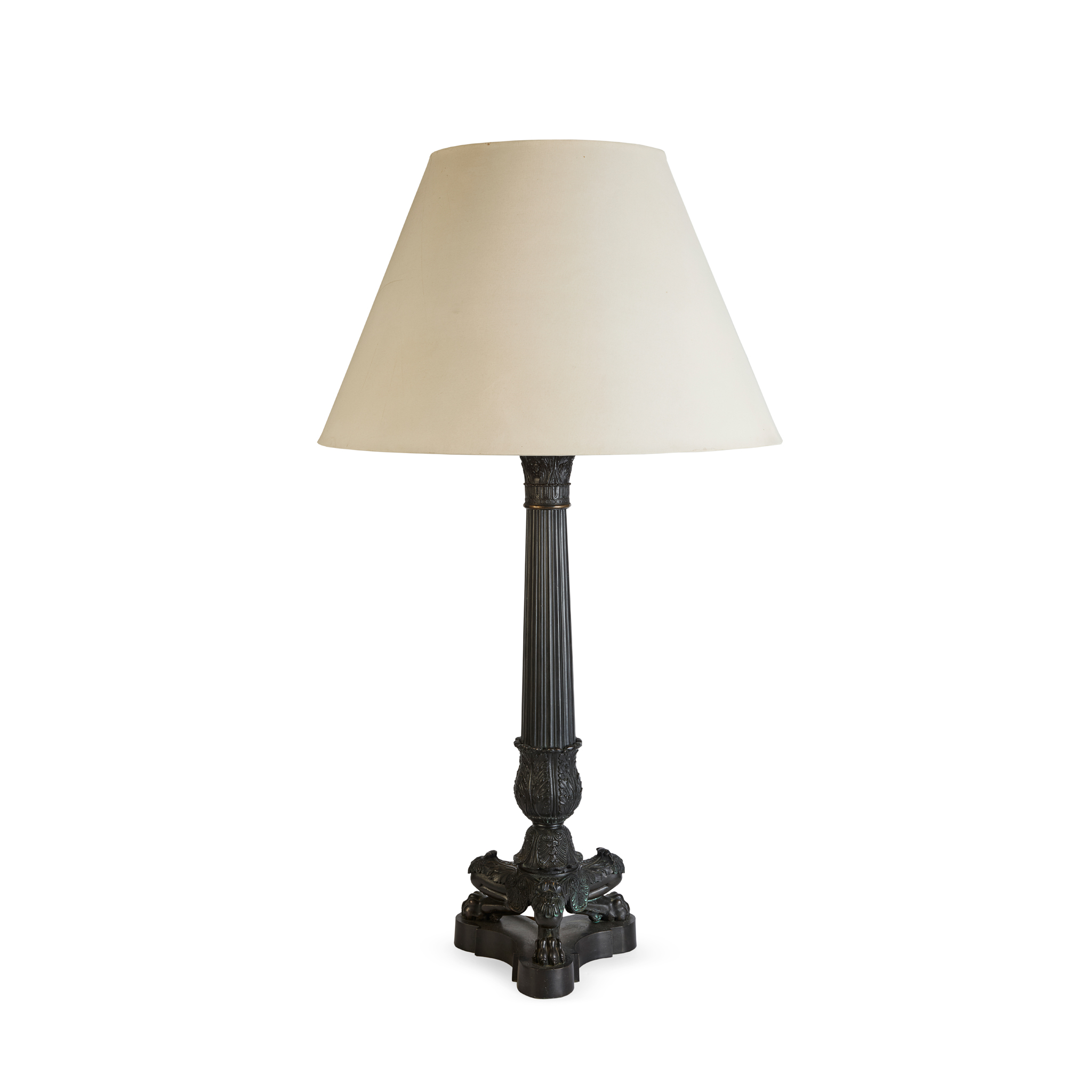 LARGE REGENCY STYLE PATINATED BRONZE LAMP