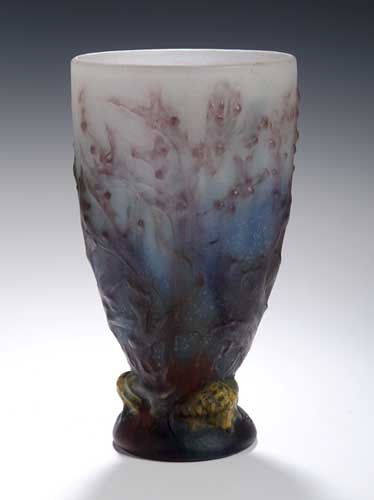 An Amalric Walter pate de verre vase