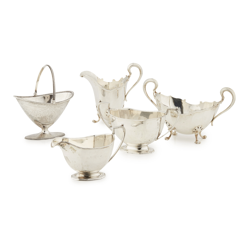 An Edwardian sugar basin and milk jug