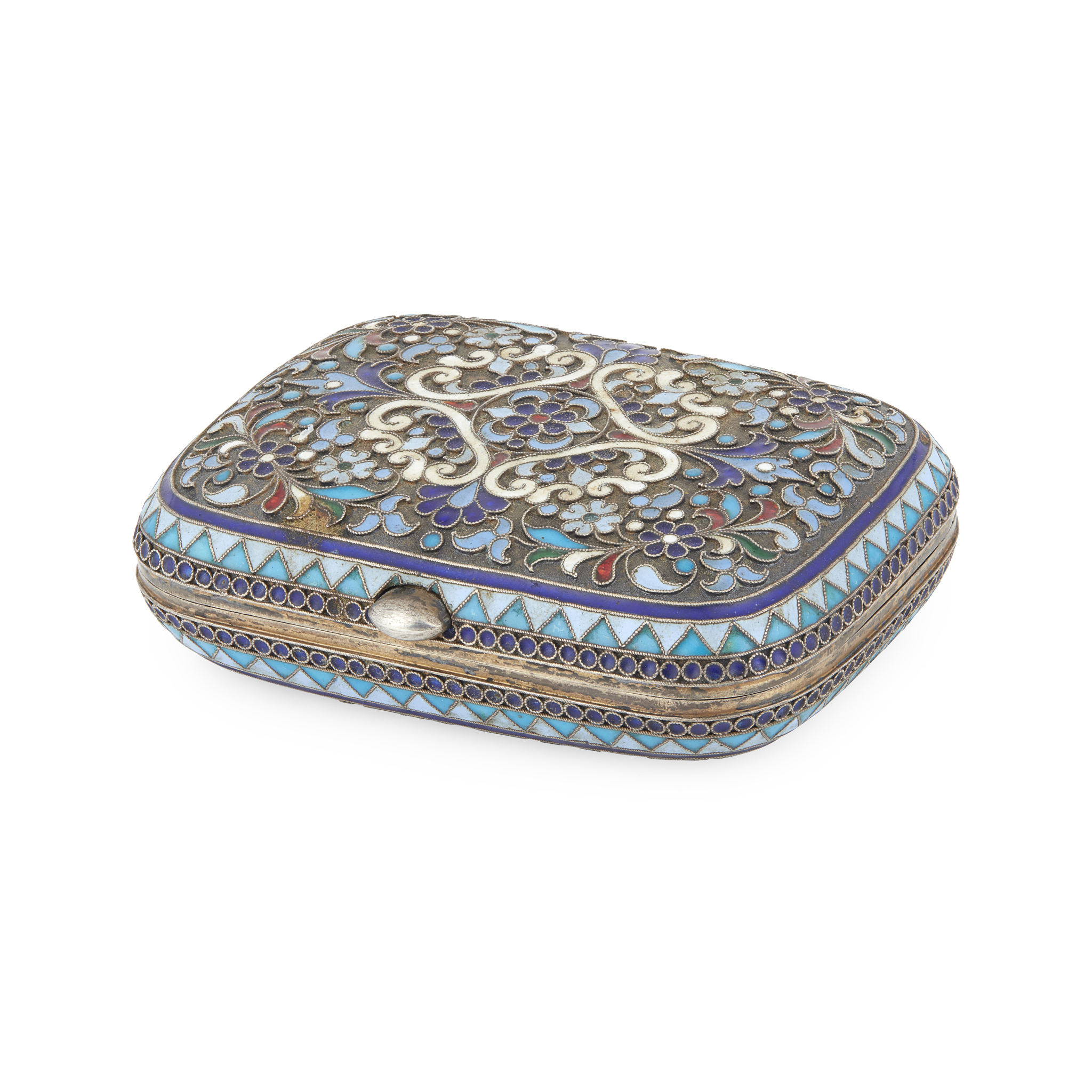 A LATE 19TH CENTURY RUSSIAN CLOISONNÉ BOX