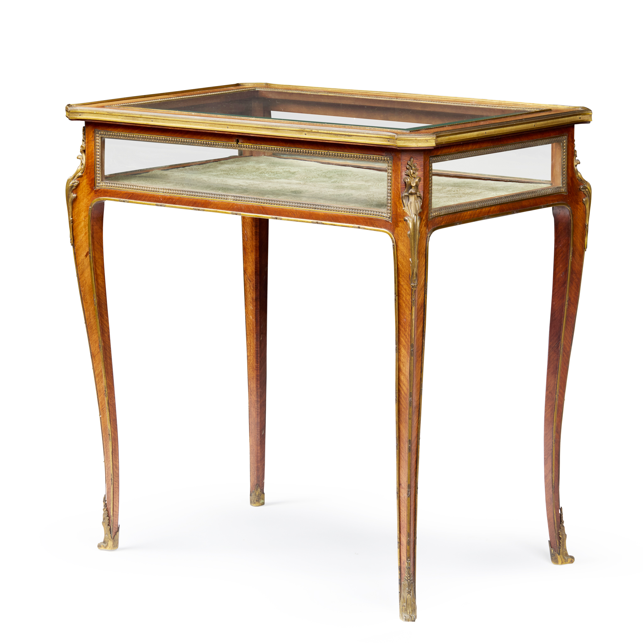LOUIS XV STYLE KINGWOOD GILT METAL MOUNTED BIJOUTERIE TABLE