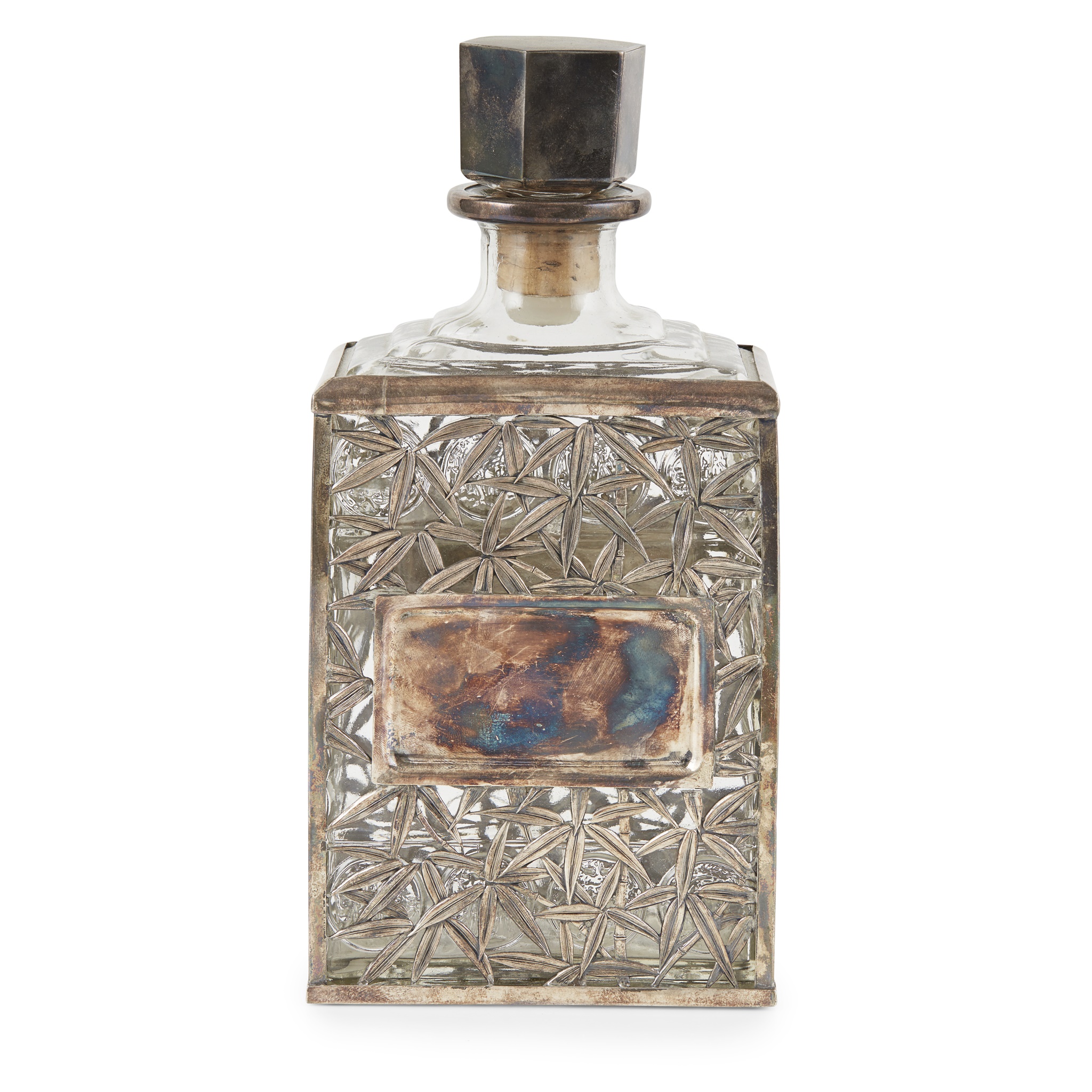 RETICULATED SILVER DECANTER WITH LID