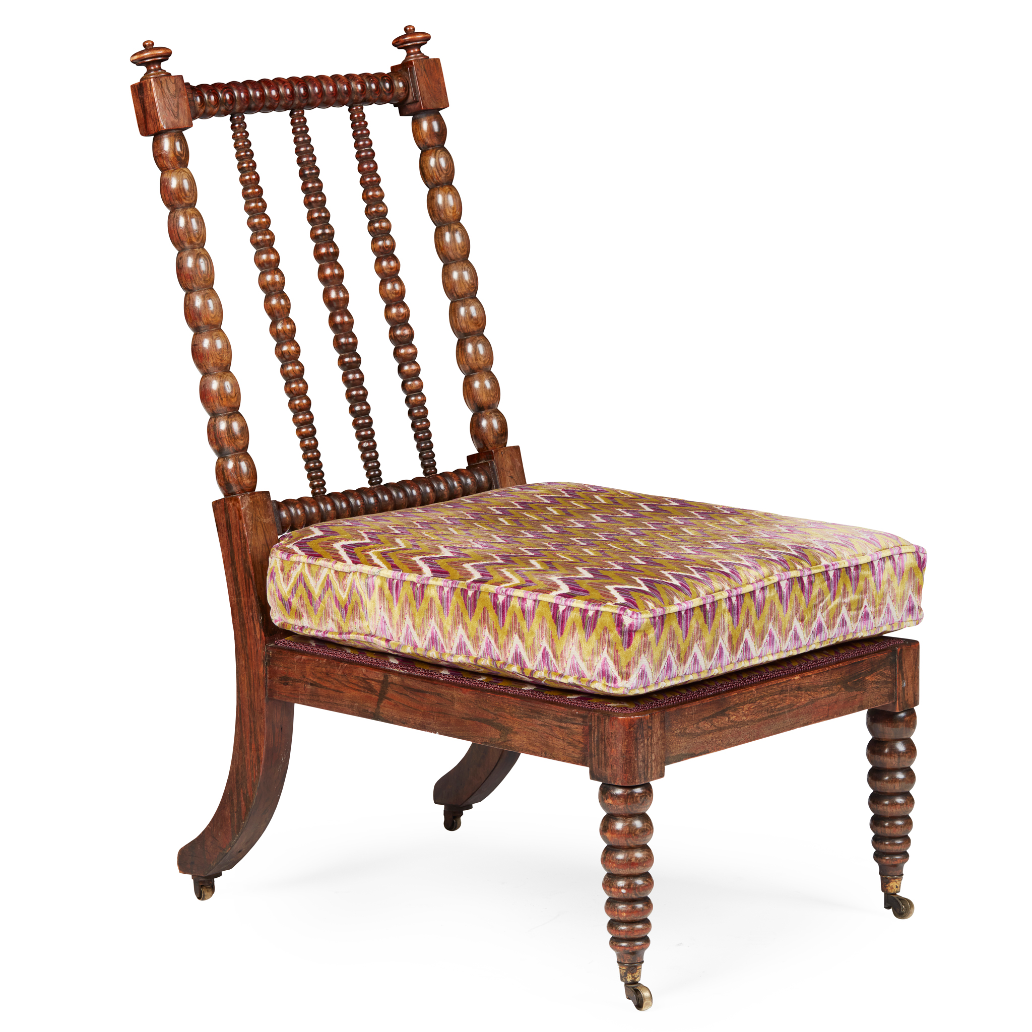 SIMULATED ROSEWOOD BOBBIN SIDE CHAIR