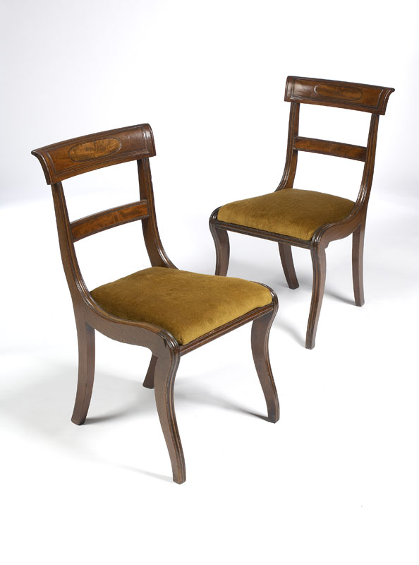 A set of four Regency period mahogany bar back dining chairs