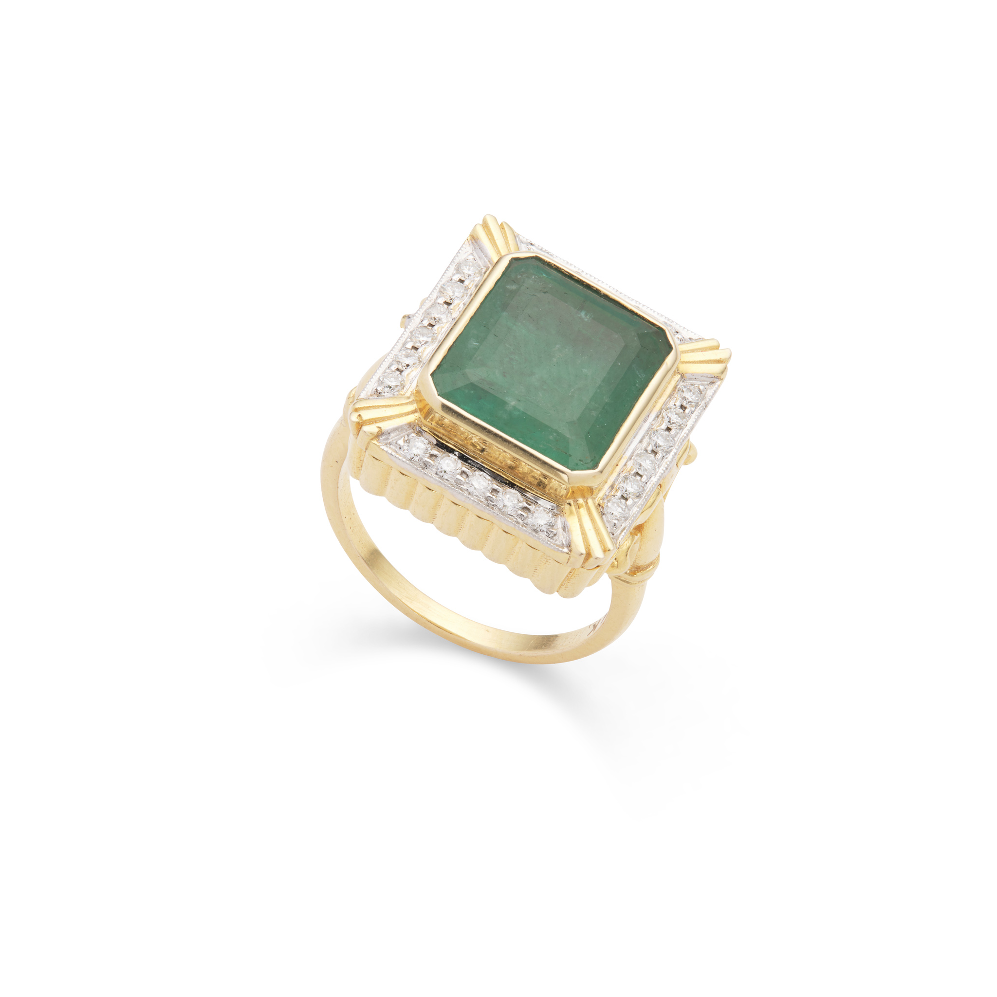 An emerald and diamond "Poison" ring
