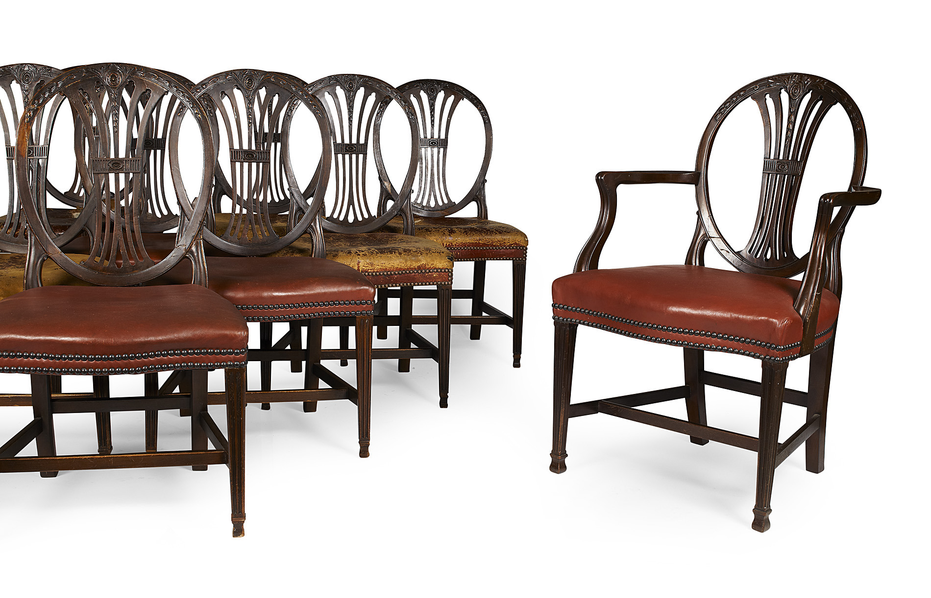 SET OF ELEVEN GEORGE III MAHOGANY DINING CHAIRS