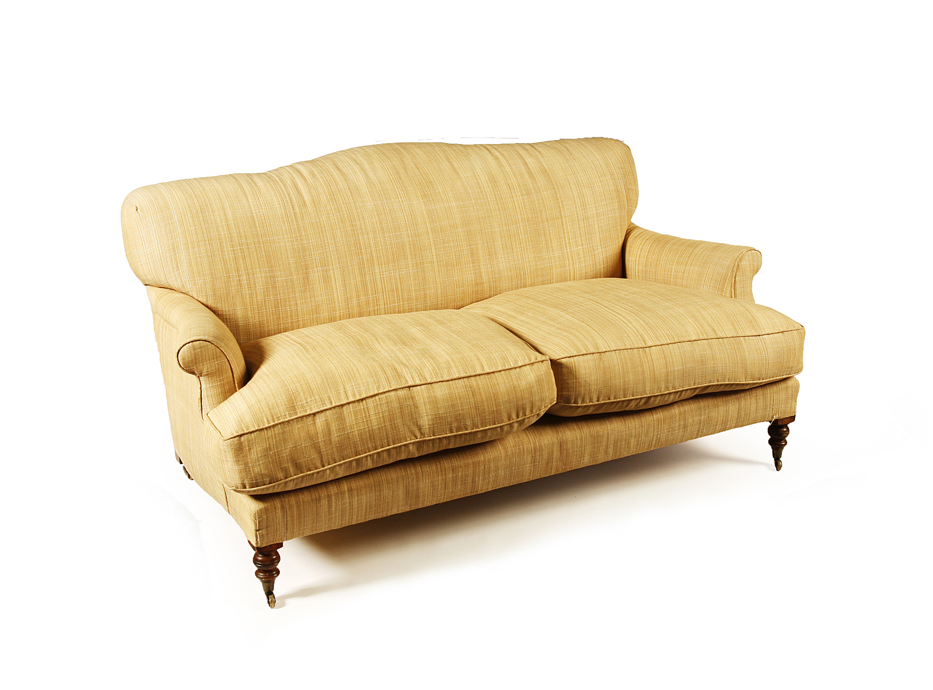 BEECH FRAMED TWO SEATER SOFA BY GEORGE SHERLOCK