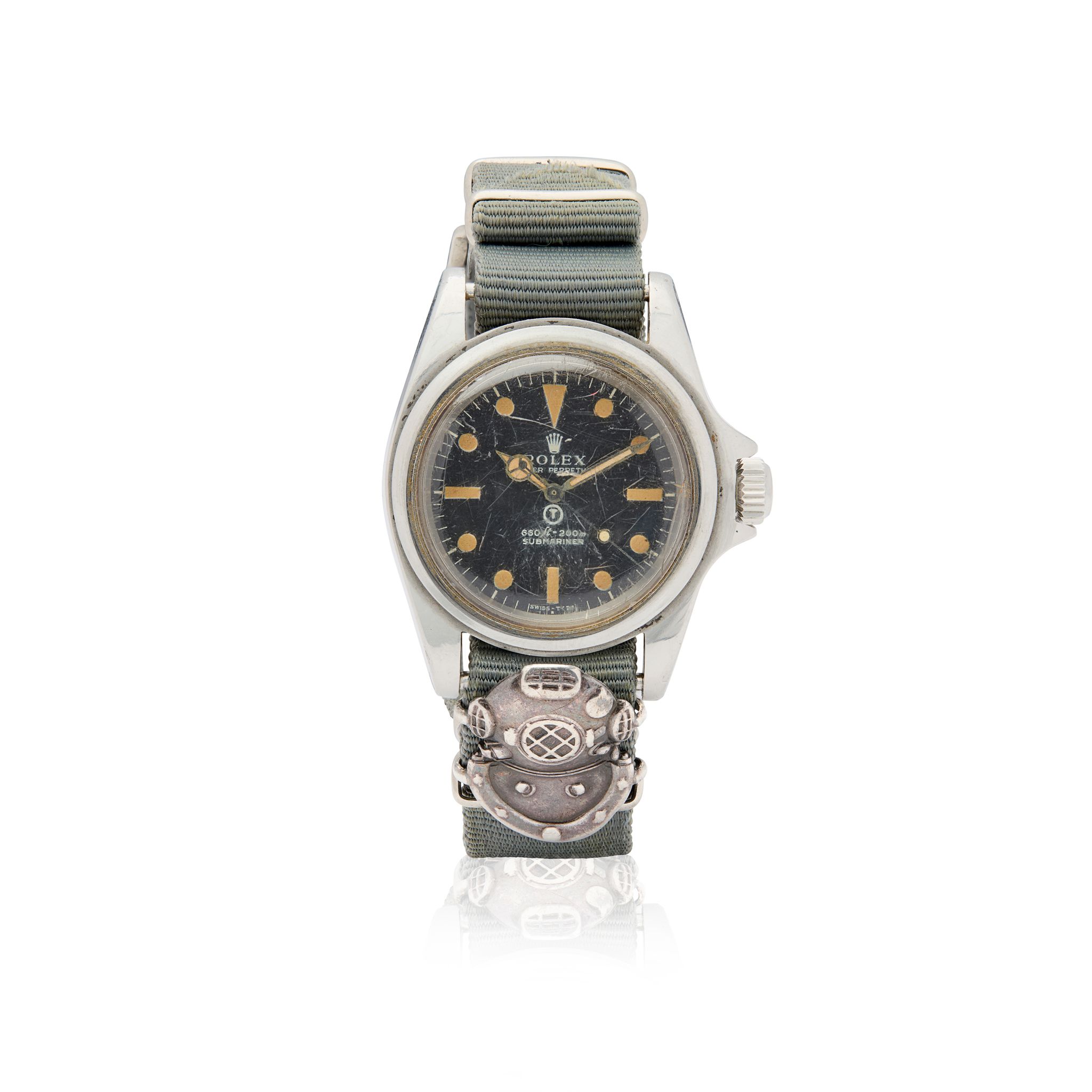 Rolex. A very rare British military issued stainless steel automatic wristwatch