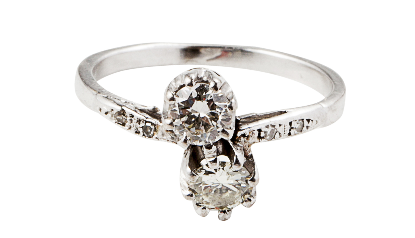 A two stone diamond ring
