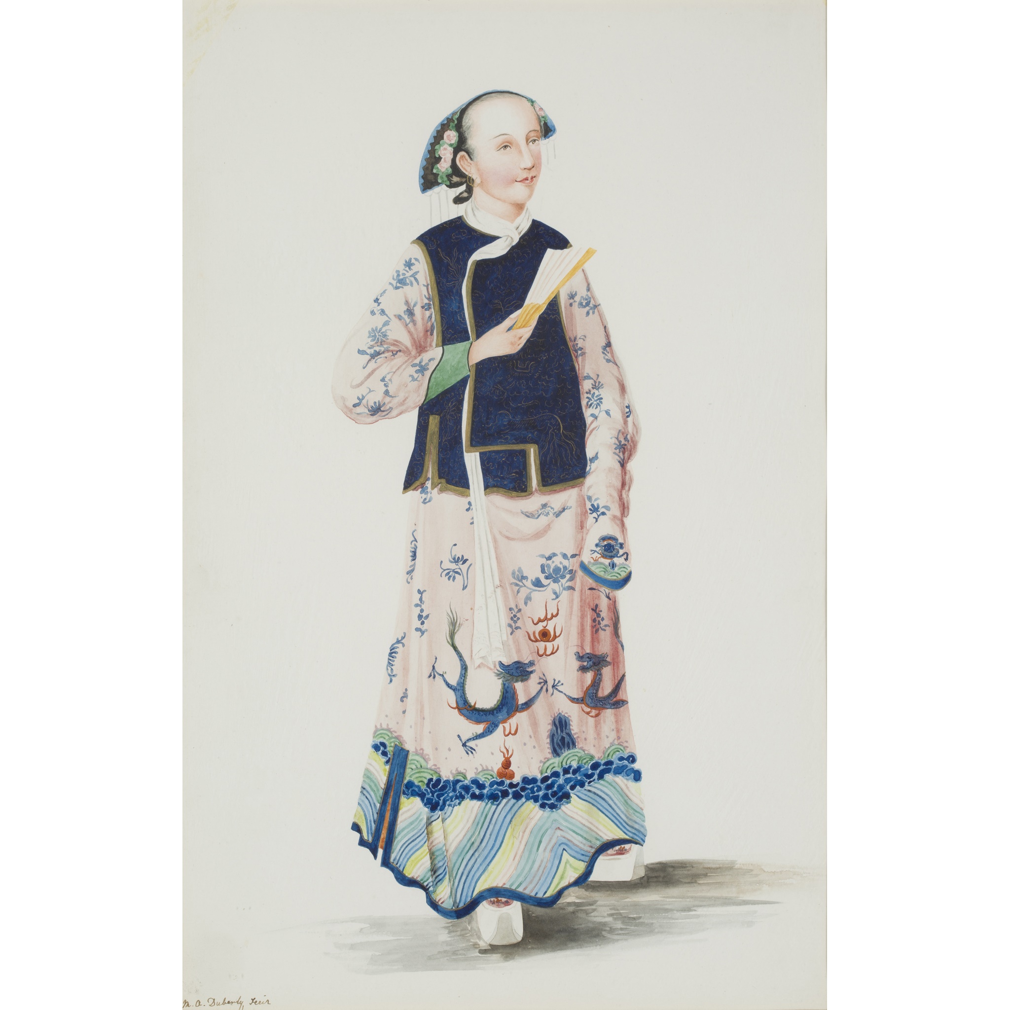 THREE WATERCOLOURS OF CHINESE FIGURES