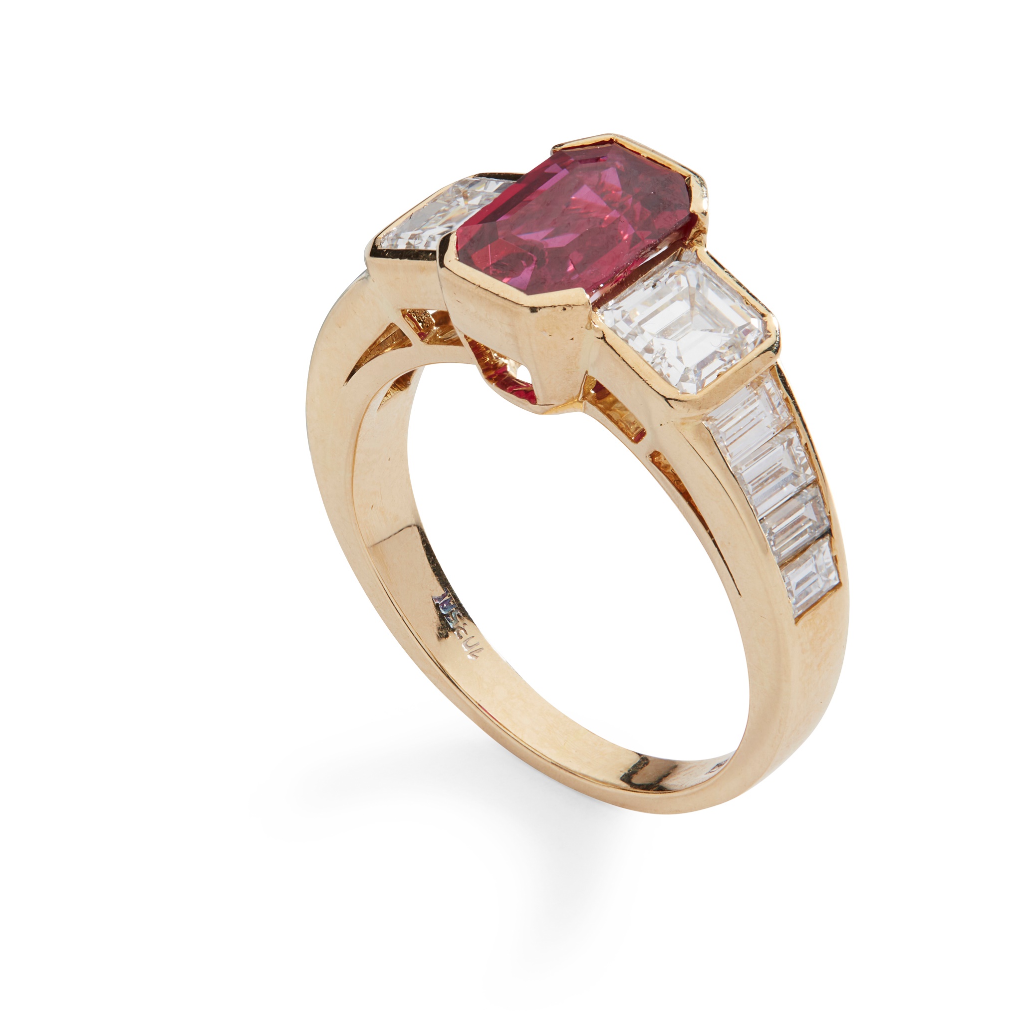A ruby and diamond ring