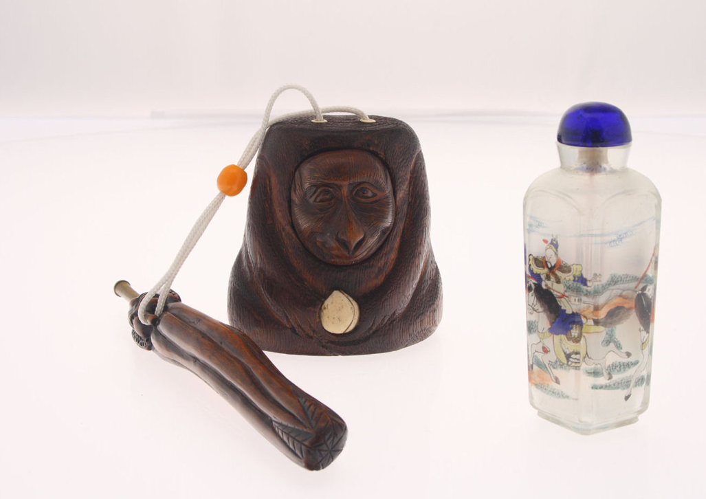 Two large internally painted table snuff bottles