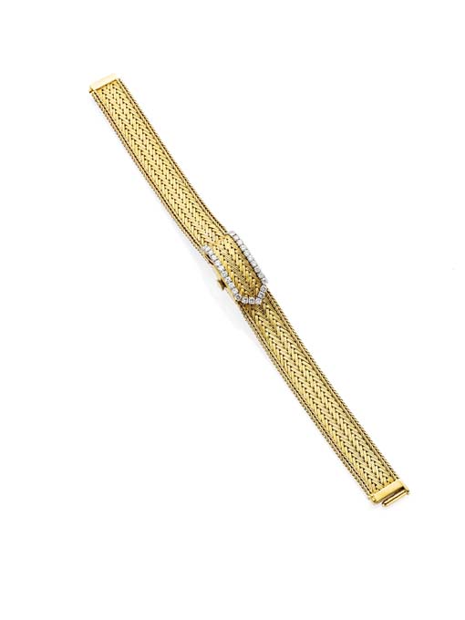 CARTIER - an 18ct gold lady's wrist watch,